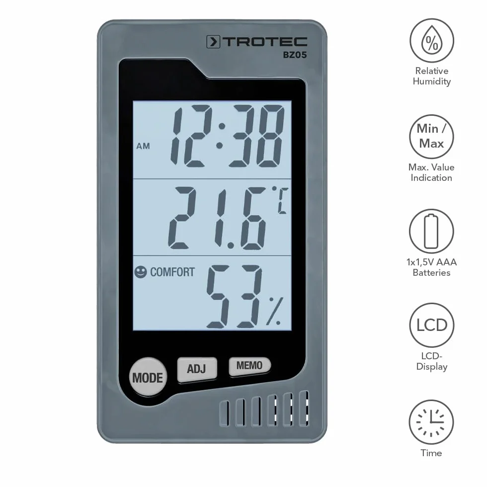 TROTEC Termohigrómetro para interiores BZ05