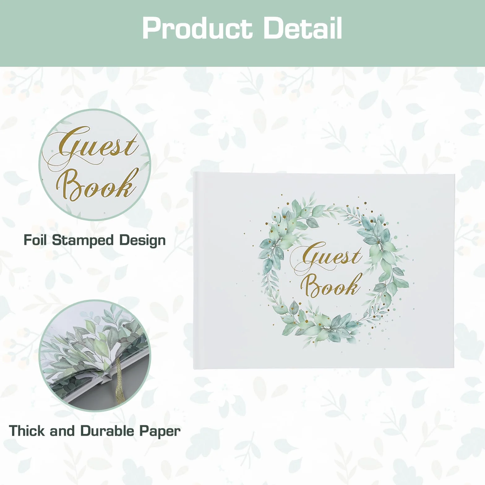 Libro de Visitas Boda Libro de Firmas Bodas Libro de Invitados - 120 páginas 23x17.8 cm diseño simple tapa dura perfecto para bodas y aniversarios