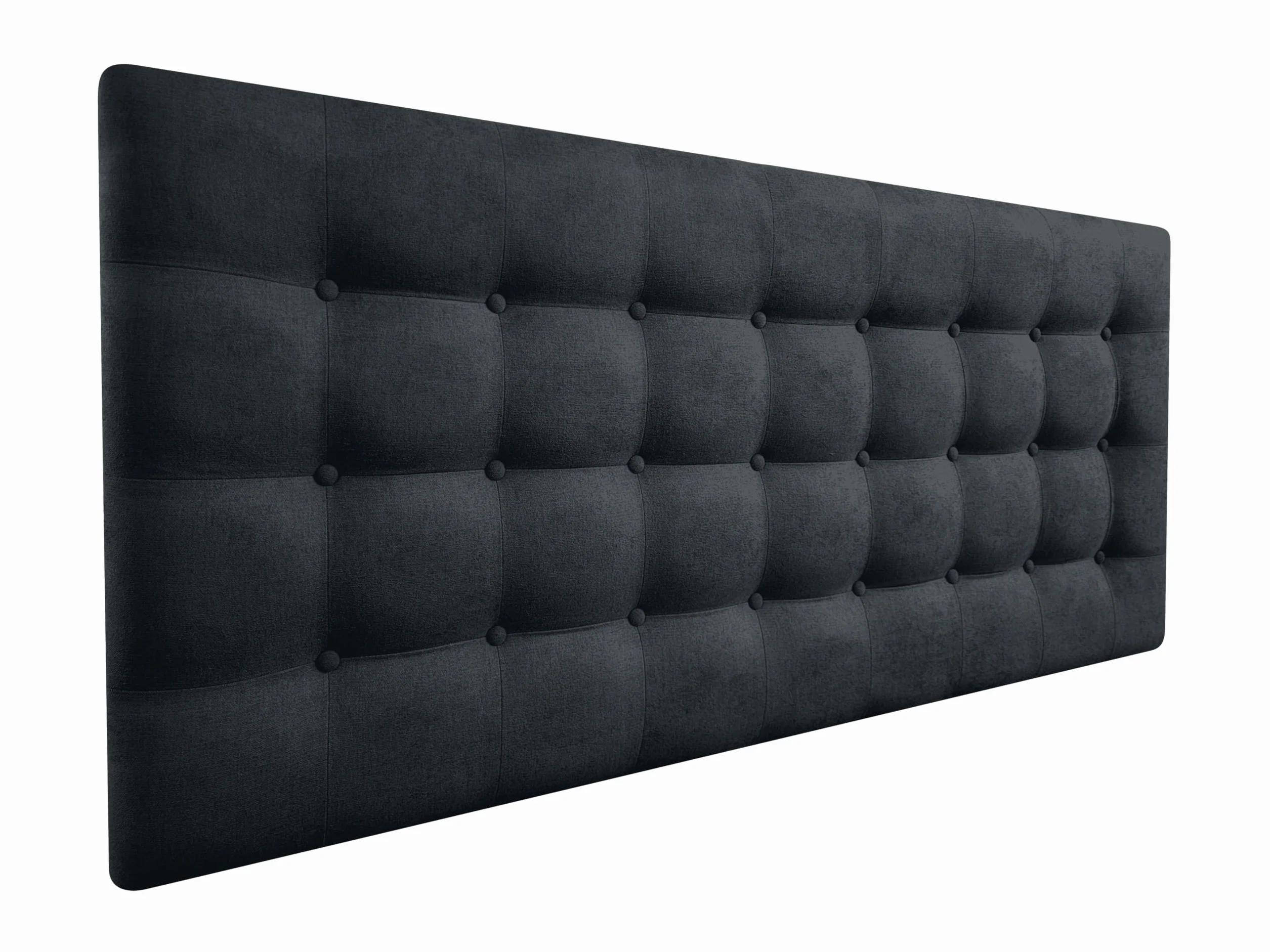 DecorQUALITY cabeceros de Camas Oslo cabeceros tapizados de Madera cabecero Acolchado cabecero Polipiel Blanco cabeceros para Dormitorio cabecero de Cama (Negro, 150 x 70)