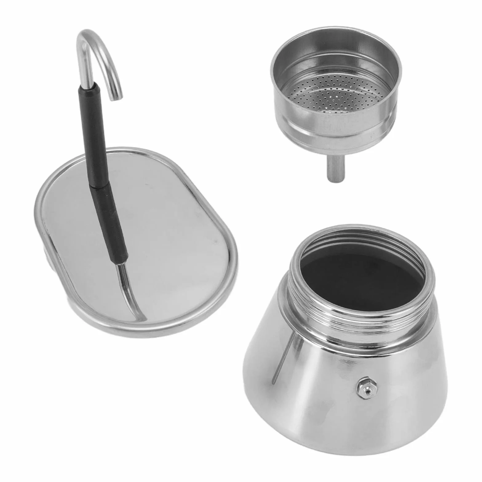 Topiky Moka de 1 Taza, Espresso Italiana de Acero Inoxidable, Moka para Estufa, Portátil de Gran Capacidad DIY, 101 a 500 Ml
