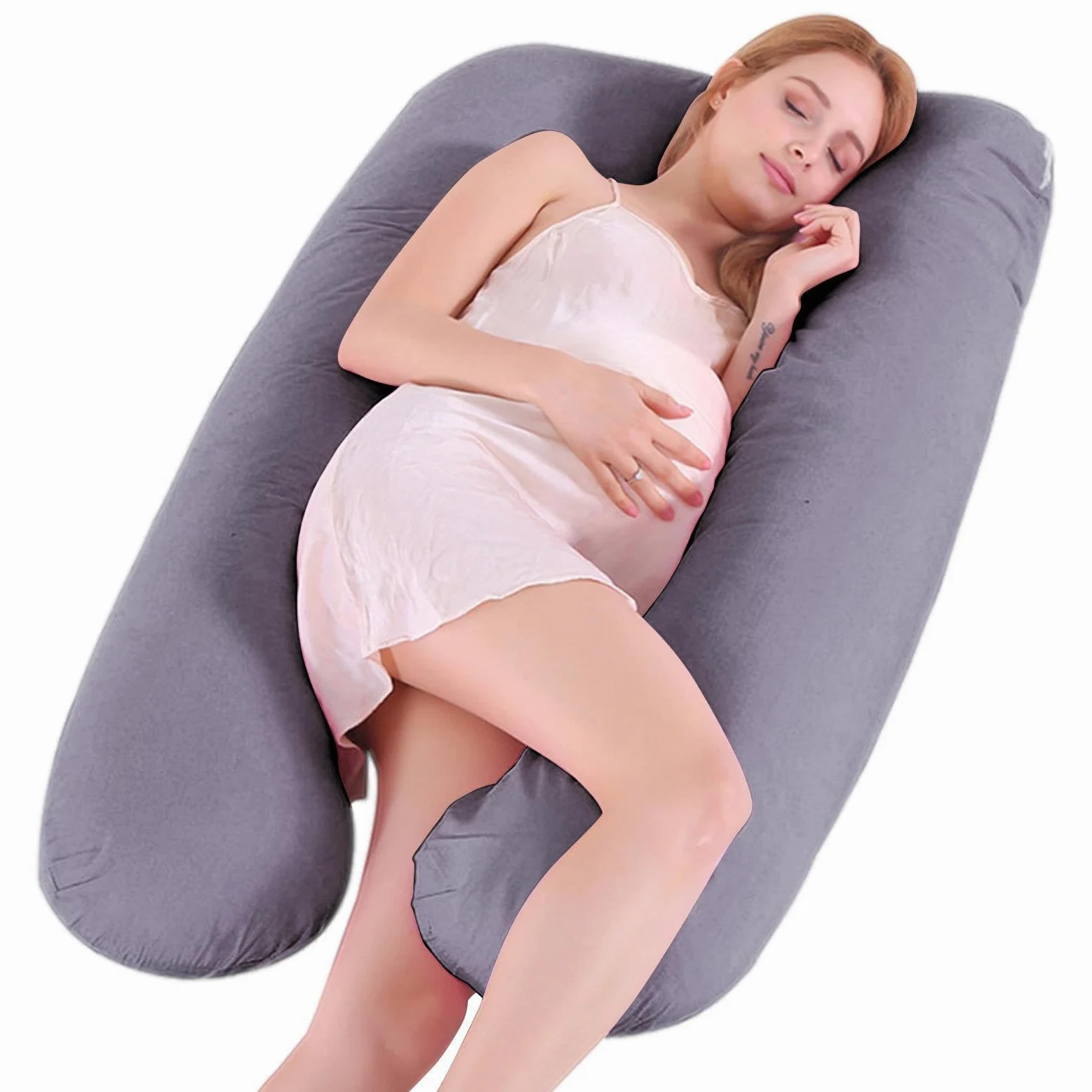 Almohada de cuerpo completo | Almohada de cuerpos en forma de U para sueño | de maternidad para adultos | Almohada de embarazo flexible, almohadilla de almohada, sueño, almohada de soporte extraíble par