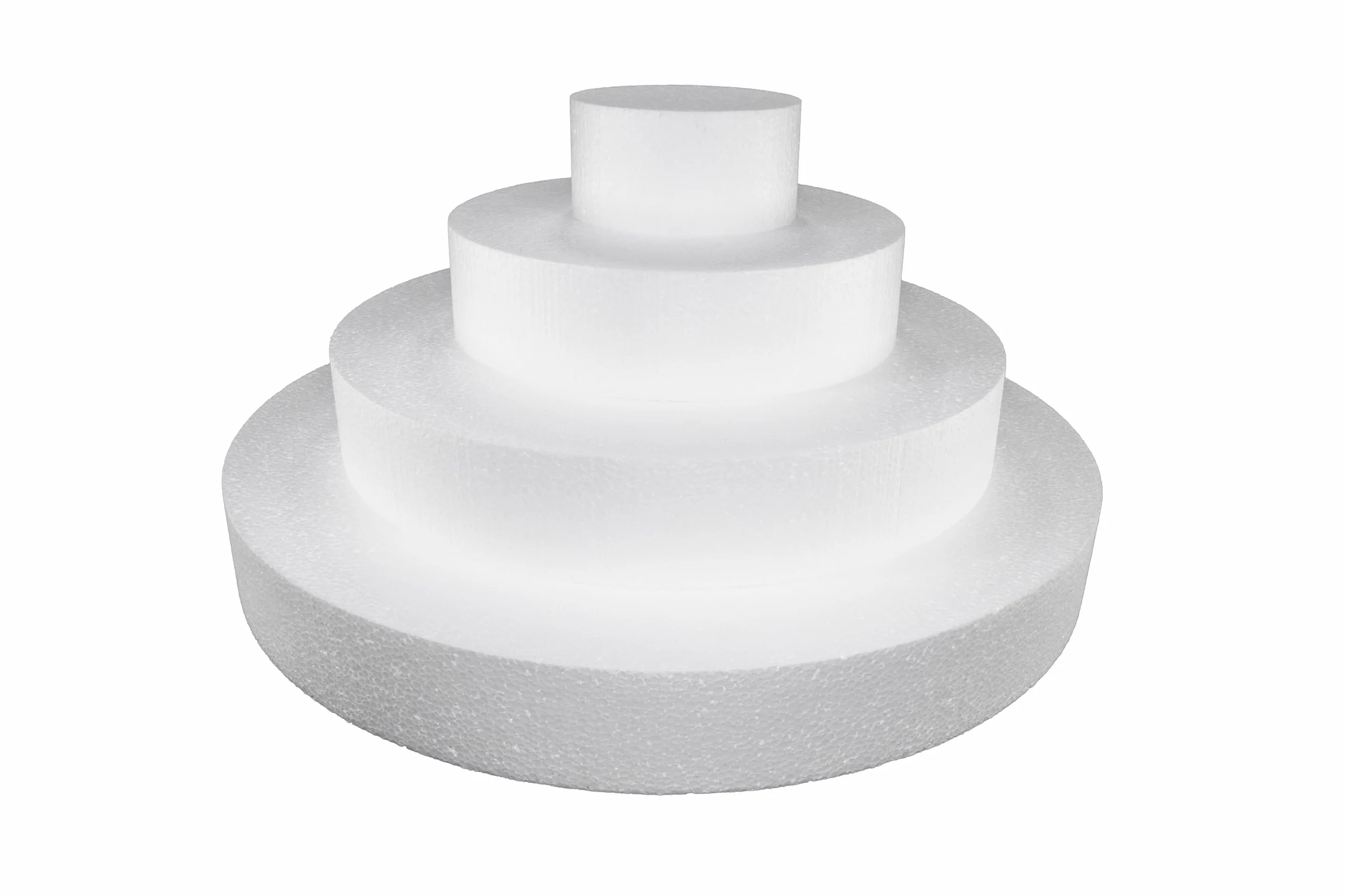 Kit Base de Tarta Forma Circular de 4 Alturas (10/20/30/40cm) de poliestireno