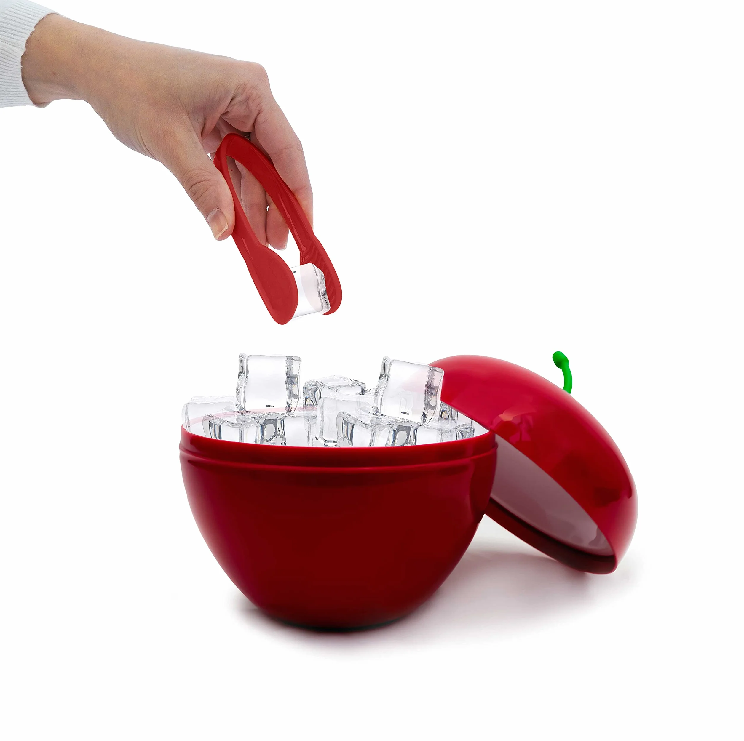 Cecoa • Cubo de Hielo Cereza • 750 ml • Doble Pared Hermética • con Tapa + Pinza • Cubo de Hielo de diseño de Frutas • Aperitivo, cócteles, mojitos, Fiestas, veladas • Compacto, Original, Isotérmico