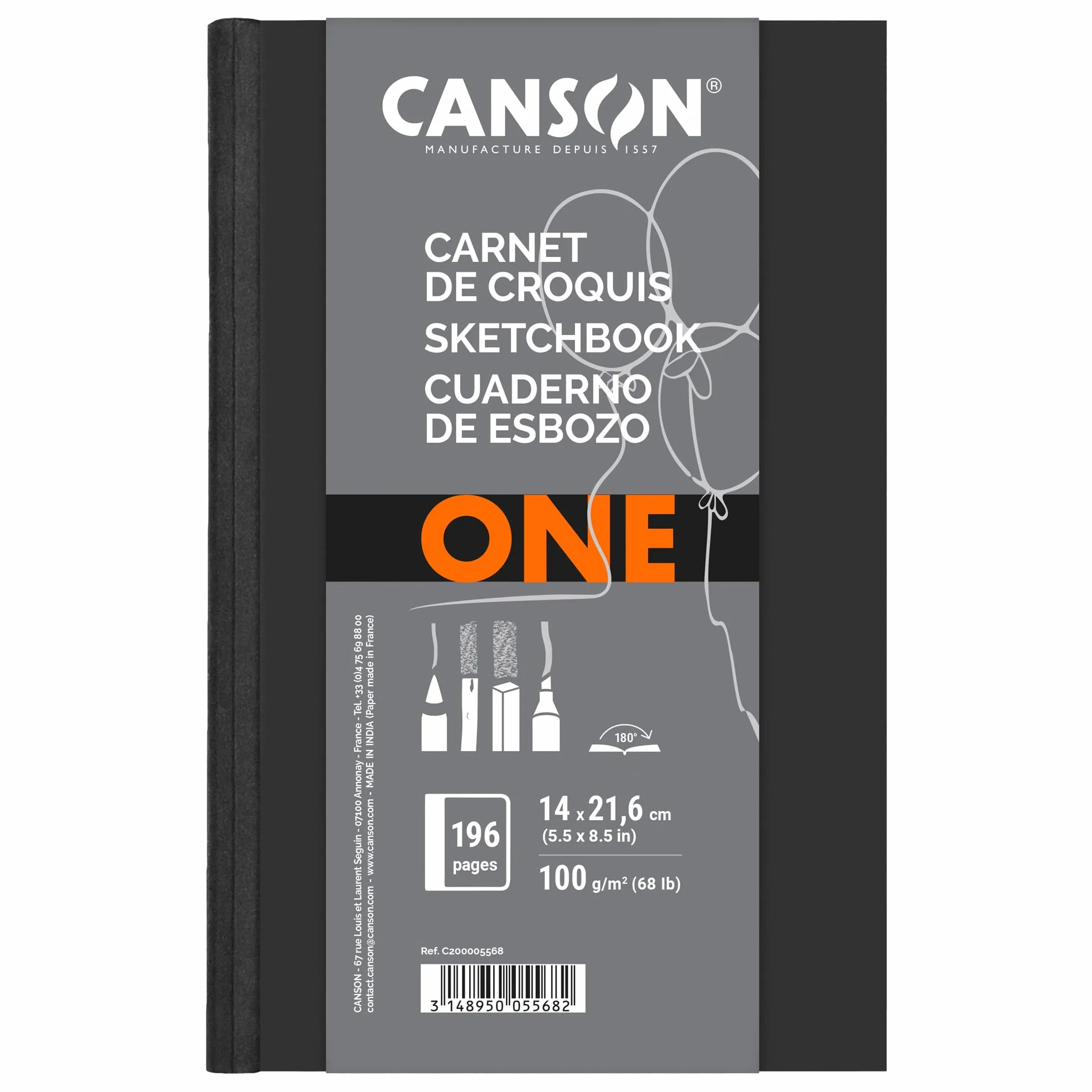 Canson Sketch One Fino 100g Cuaderno 14x21,6 98H