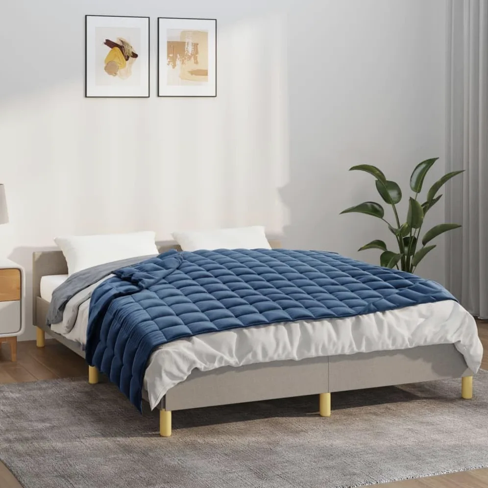Manta ponderada azul 122 x 183 cm 9 kg Tejido-Classic Manta ponderada - Manta antiestrés - Manta pesada para un sueño profundo y un mejor descanso - Manta de algodón ponderada 100% - Weighte