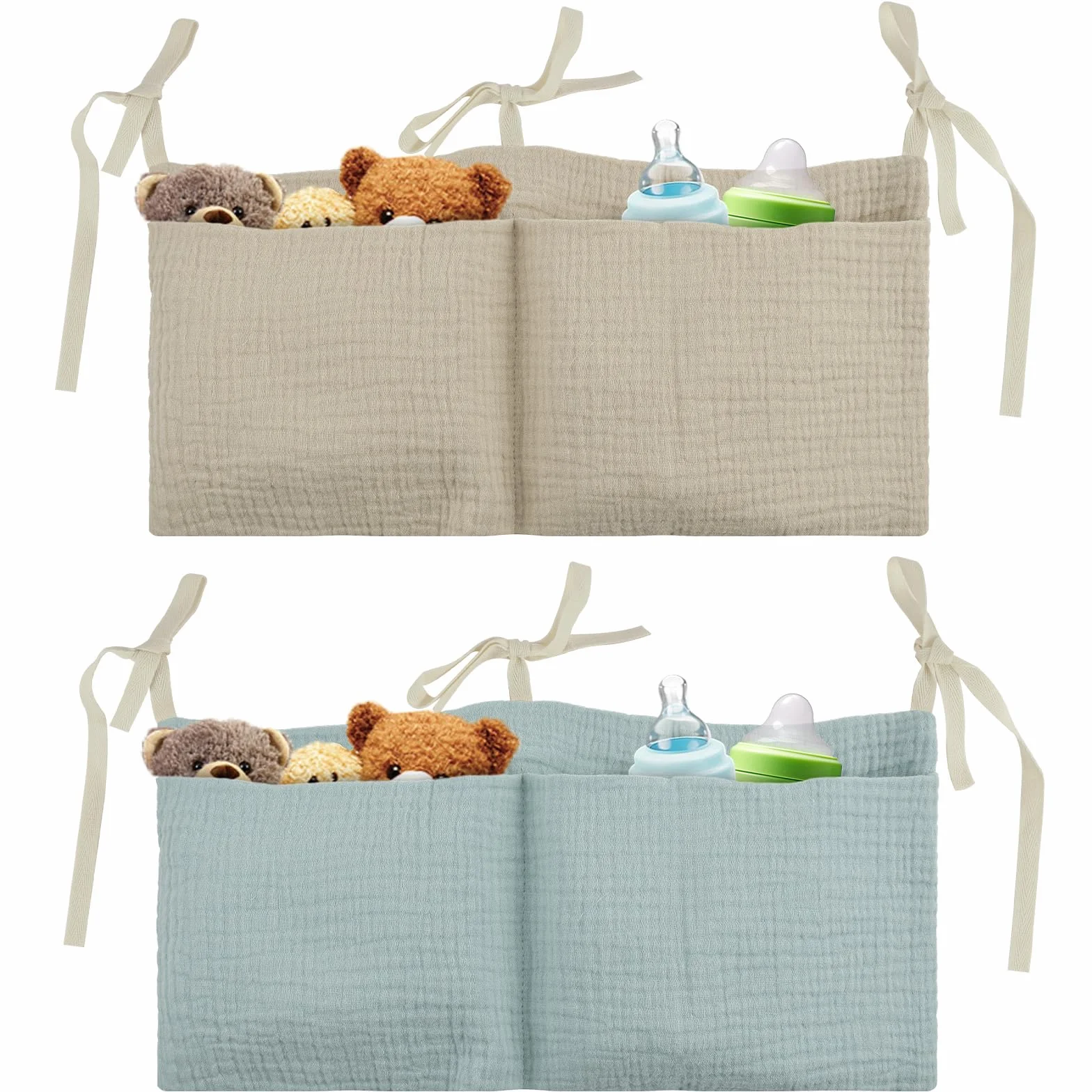 Flintronic Organizador Cuna Colgante, Bolso Almacenamiento Pañales Bebé Ropa Juguetes