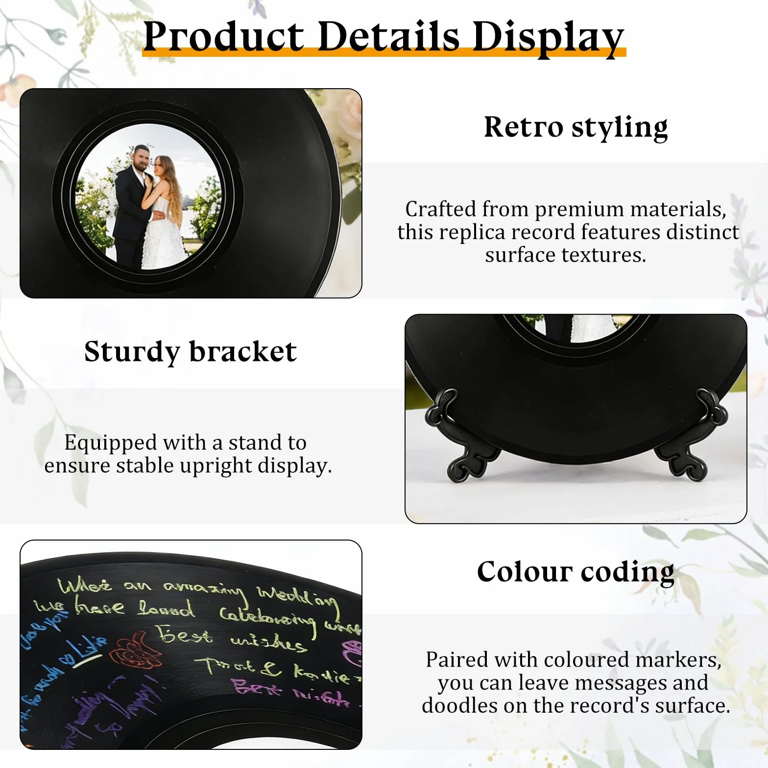 2 unidades de libro de visitas de vinilo, alternativa al libro de invitados de boda, foto personalizada, libro de visitas, alternativa con bolígrafo y soporte para aniversario de boda, cumpleaños