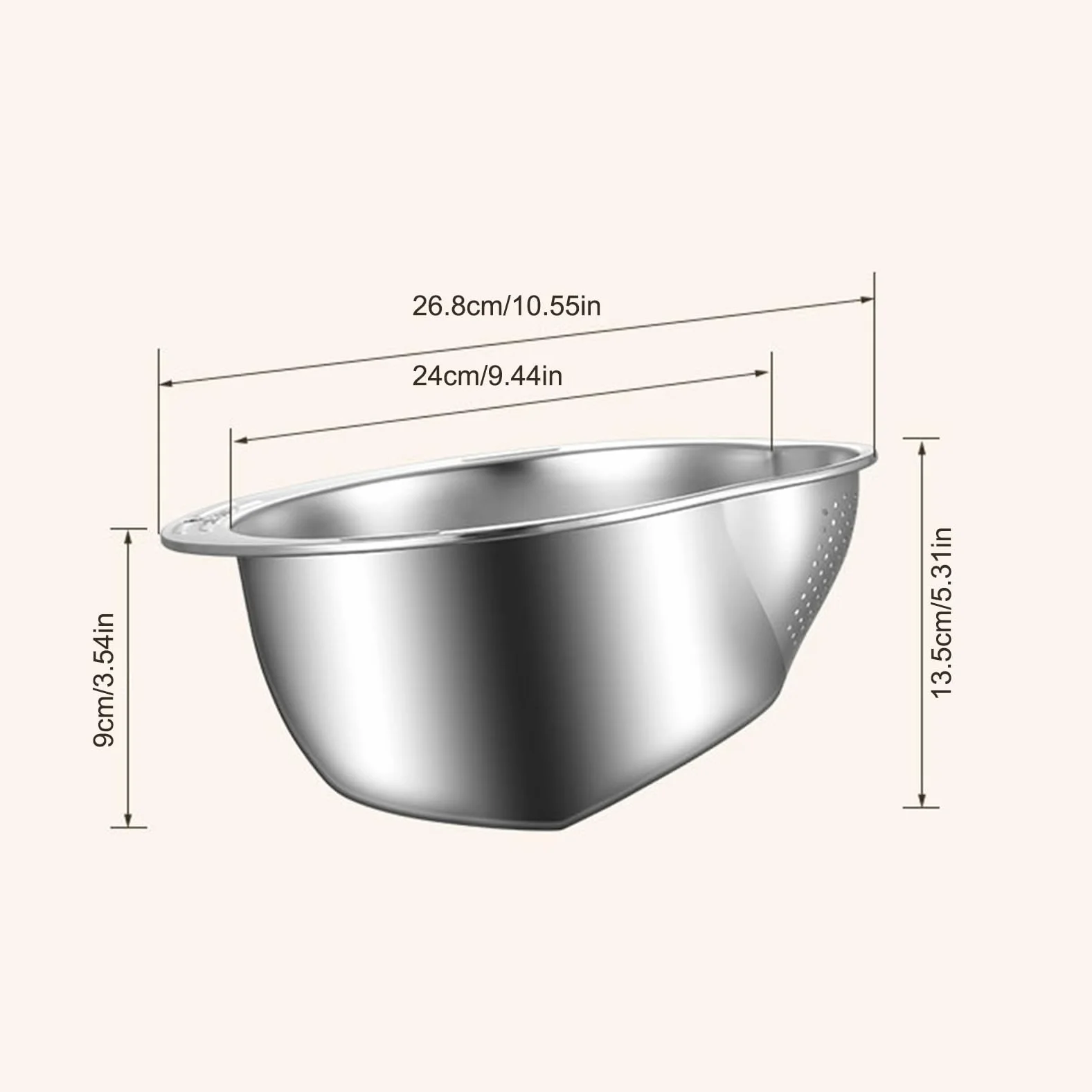 Cuenco Colador para Lavar Arroz Set de Colador de Fondo Inclinado | con Escurridor Lateral y Fondo Inclinado para Remojar Arroz para Cocina Restaurante Verduras Frutas Jengibre Cebolleta