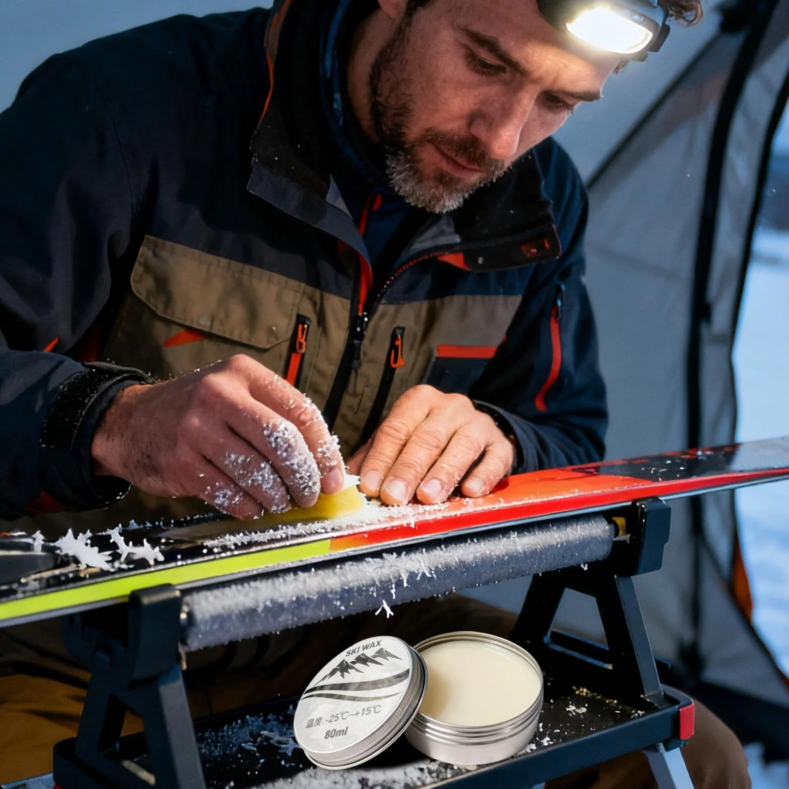 Pasta sólida de acción rápida 80ml para tabla de snowboard, deslizamiento y protección de rendimiento