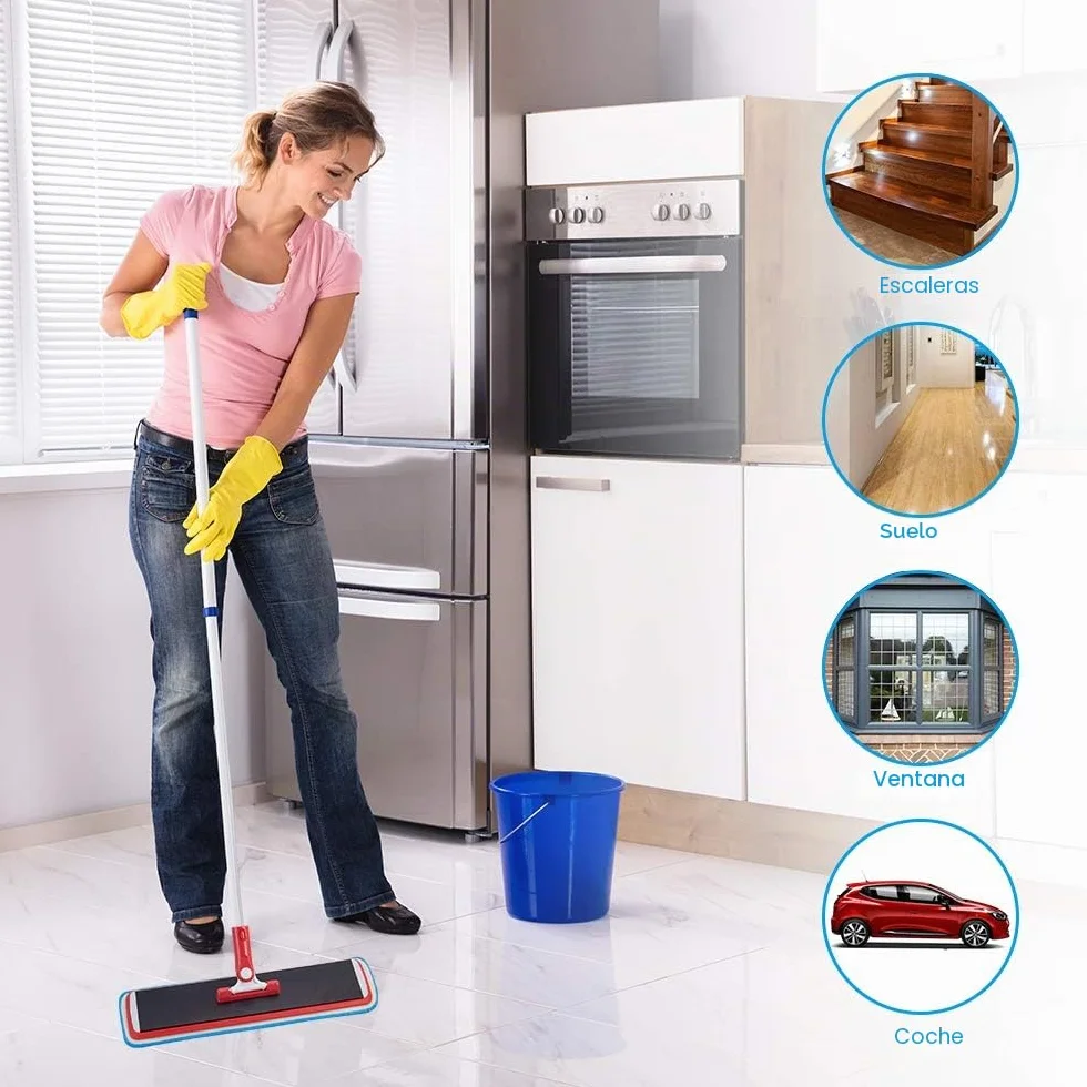 URAQT Almohadilla de fregona, Paquete de 3 Almohadillas de Limpieza de Microfibra, paño de fregona de Velcro, Almohadilla de mopa húmeda y Seca, Alta absorción de Agua, Repuesto para fregonas Planas