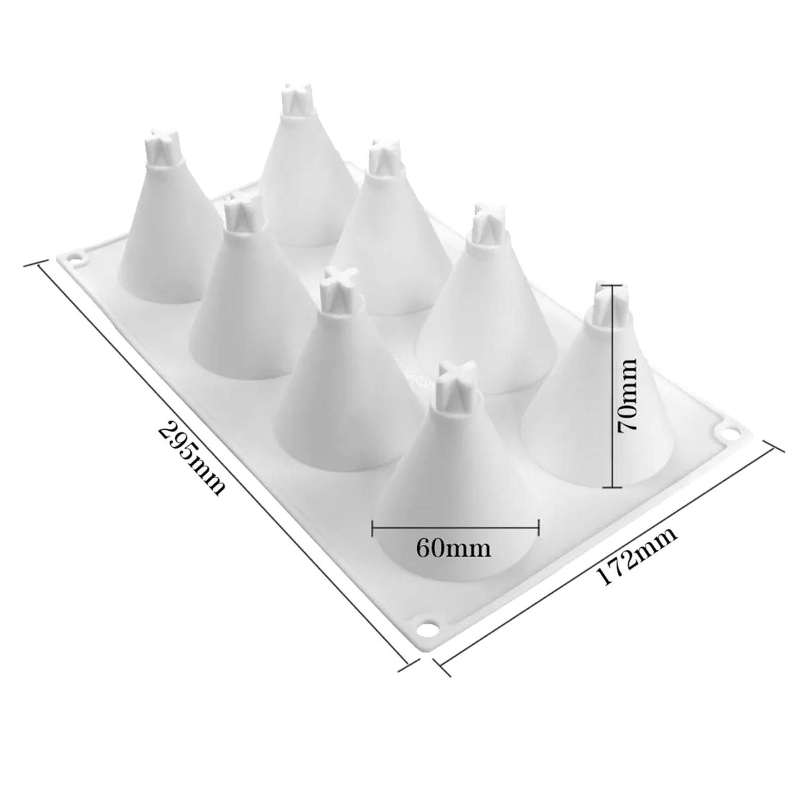 Molde de silicona for Mousse árbol Navidad, cono 8 eslabones, bricolaje, postre, pastel, hornear, vela, 2 uds para Velas