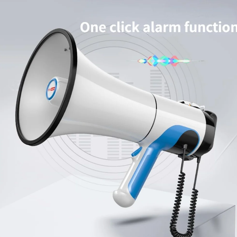 Megáfono Portátil 100W Altavoz Bullhorn de Gran Capacidad para Exteriores