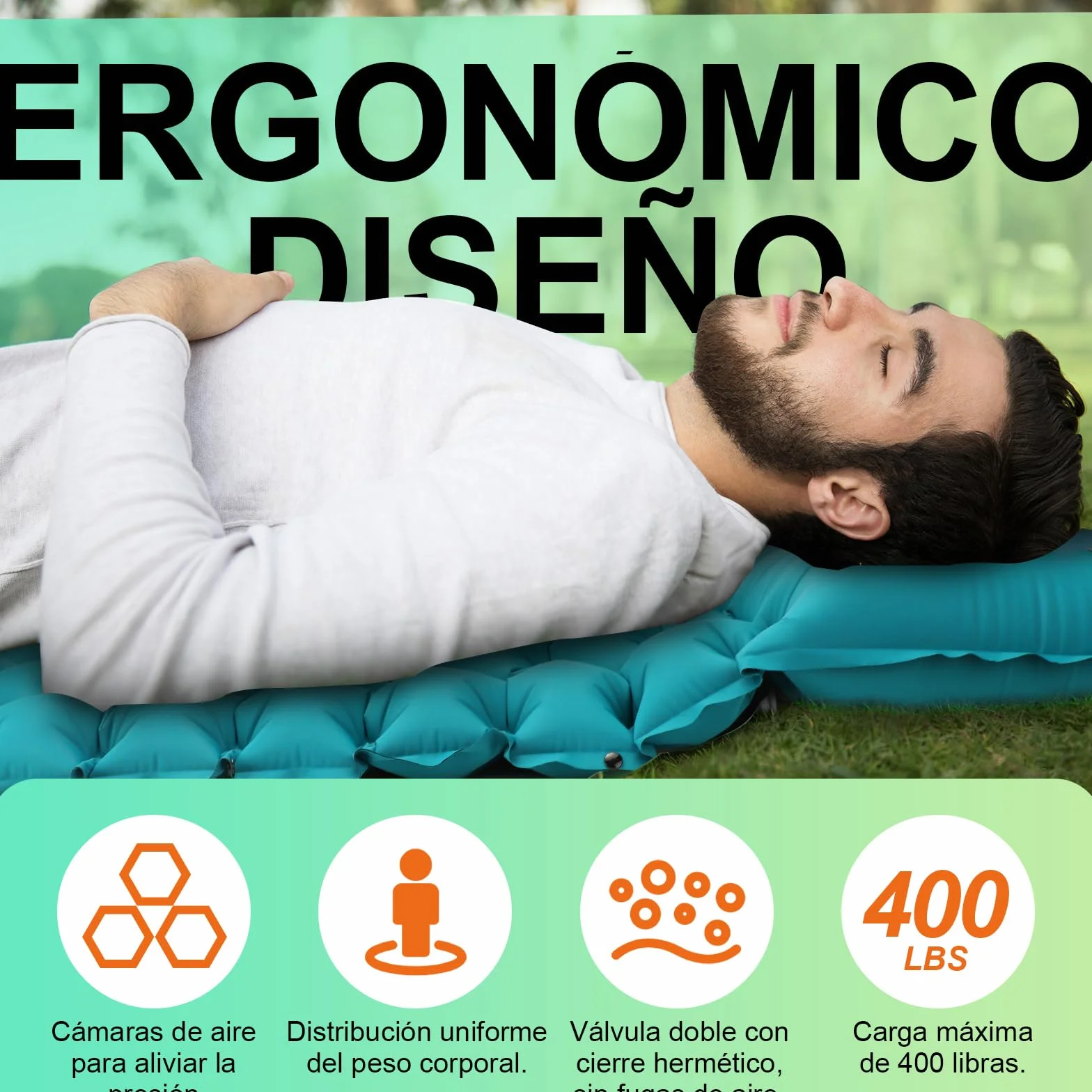 Esterilla Camping Autoinflable Ultraligero Colchoneta con Bomba de Pie Portátil Hinchable para Viajes Exteriores