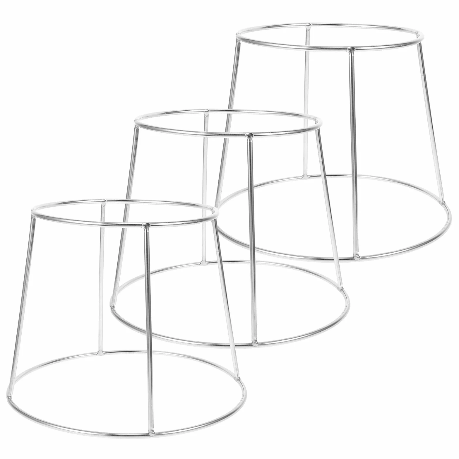 Juego de 3 bandejas de acero inoxidable para servir mariscos y aperitivos, estante ajustable de doble capa de 17-23 cm para exhibición de bufés en el hogar y restaurante, elegante