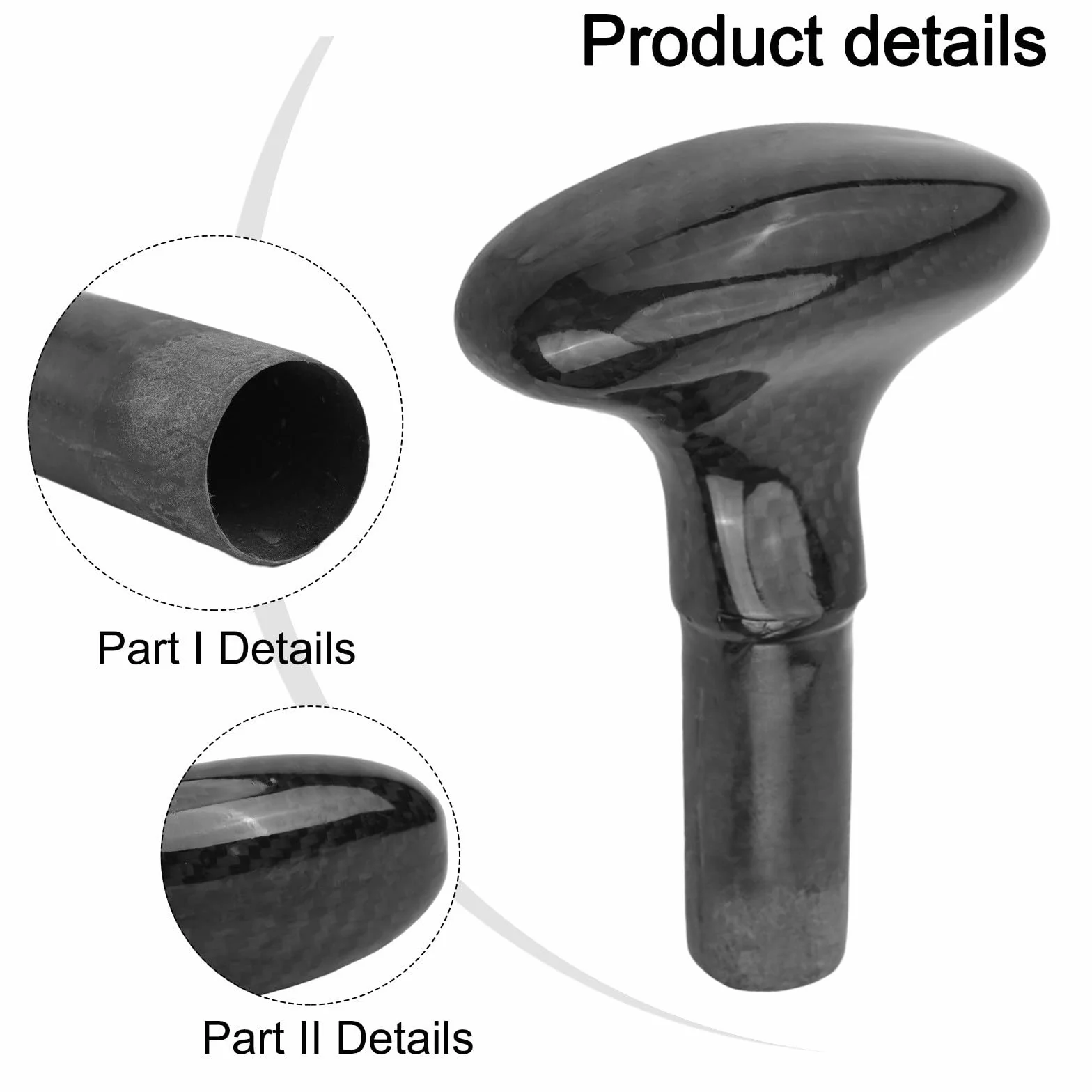 Eje de paleta de fibra de carbono 3k ligero surf esquí mango de repuesto para canoa paleta varilla de extensión para remo pieza de reparación de tabla de remo, diámetro de poste de 25 mm, negro