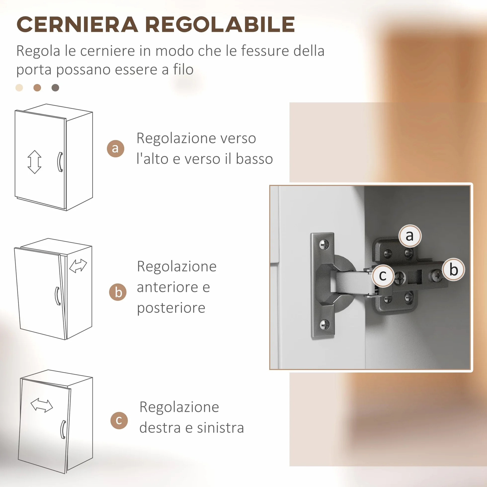 HOMCOM Mueble Auxiliar de Cocina Moderno Mueble para Microondas Aparador de Cocina con Estantes 3 Puertas Compartimiento Abierto y Sistema Anti-vuelco para Comedor 80x35x97 cm Blanco