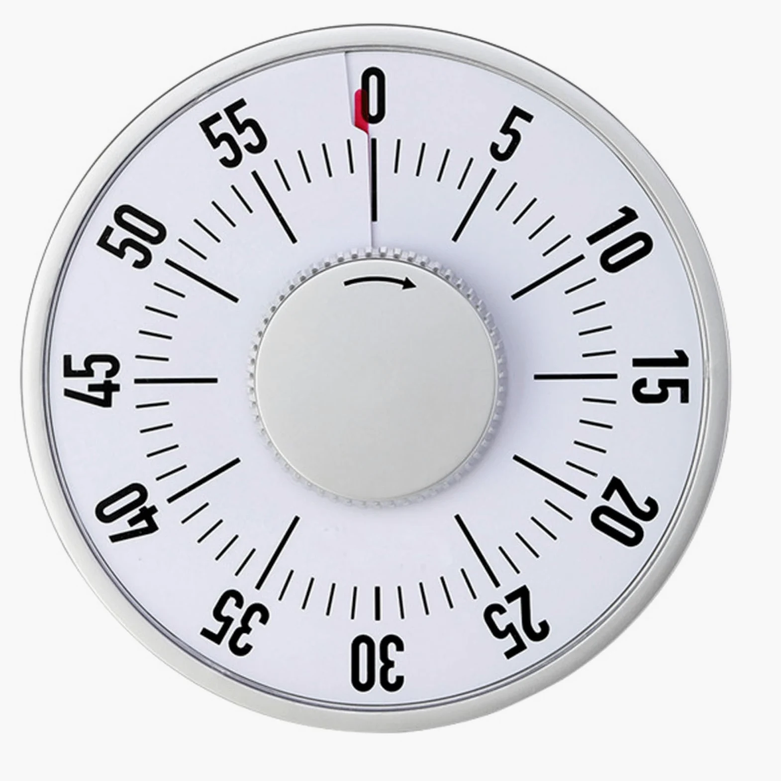 ULTECHNOVO Temporizador Mecánico Cuerpo de Abs Blanco de Cocina y Estudio, Cuenta Regresiva Alarma Adecuado para Cocinar, Hornear y Ejercicios