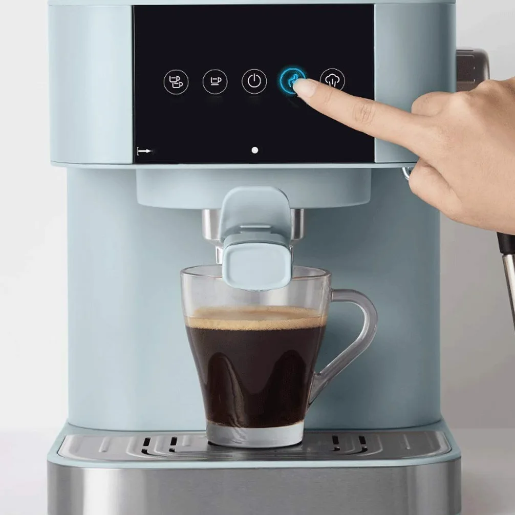 SOVORM Cafetera espresso de 15 bares, cafetera espresso compacta de acero inoxidable con varita espumadora de leche, cafetera profesional para espresso The New