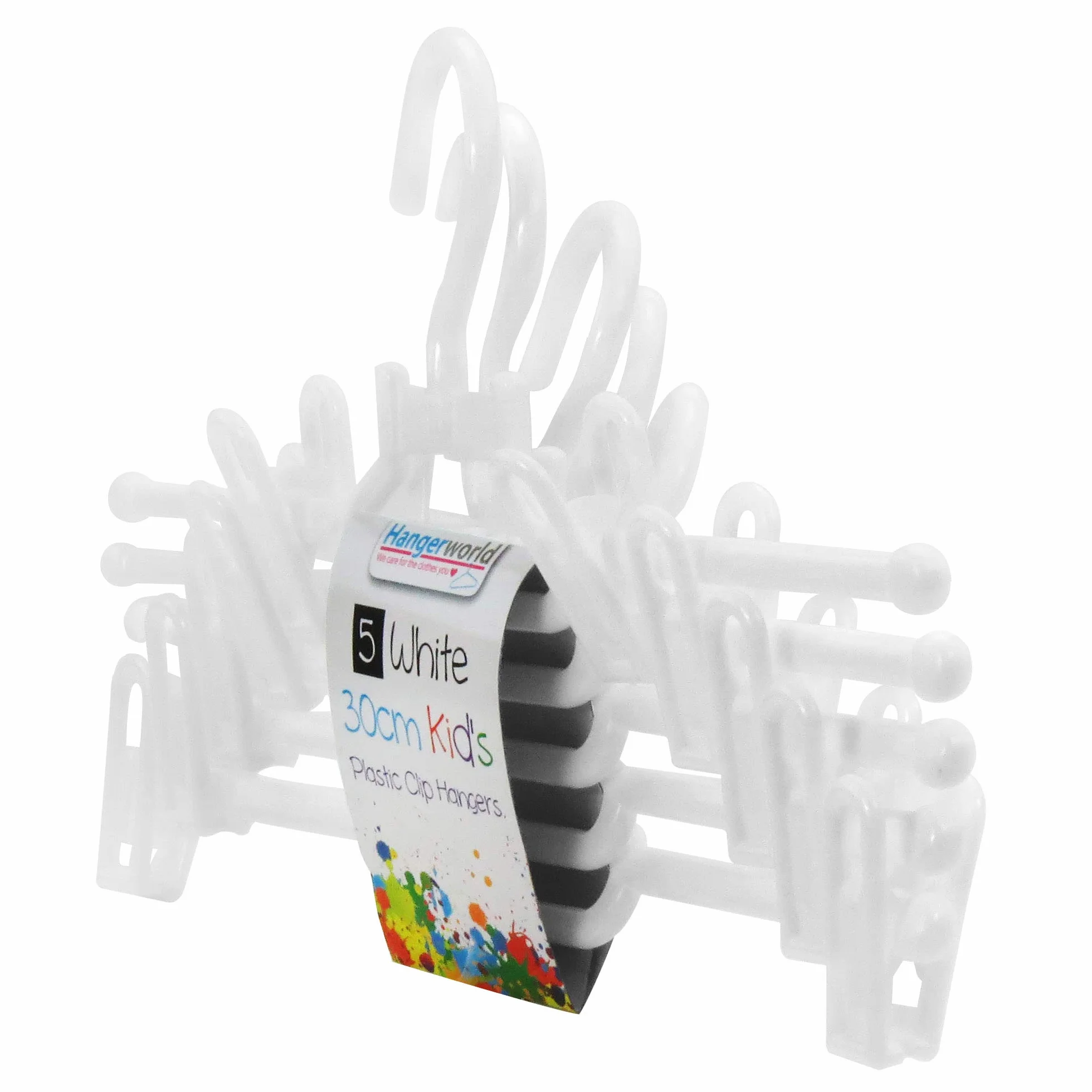 Perchas de plástico Blancas 30 cm para niños HANGERWORLD