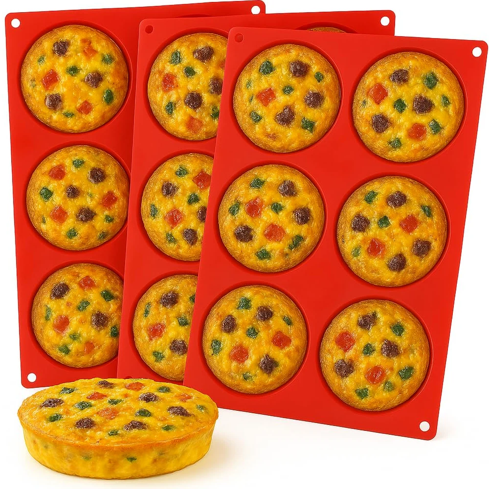 Molde redondo para magdalenas de 4 pulgadas, moldes de silicona para sándwiches de desayuno (3, 4 pulgadas)