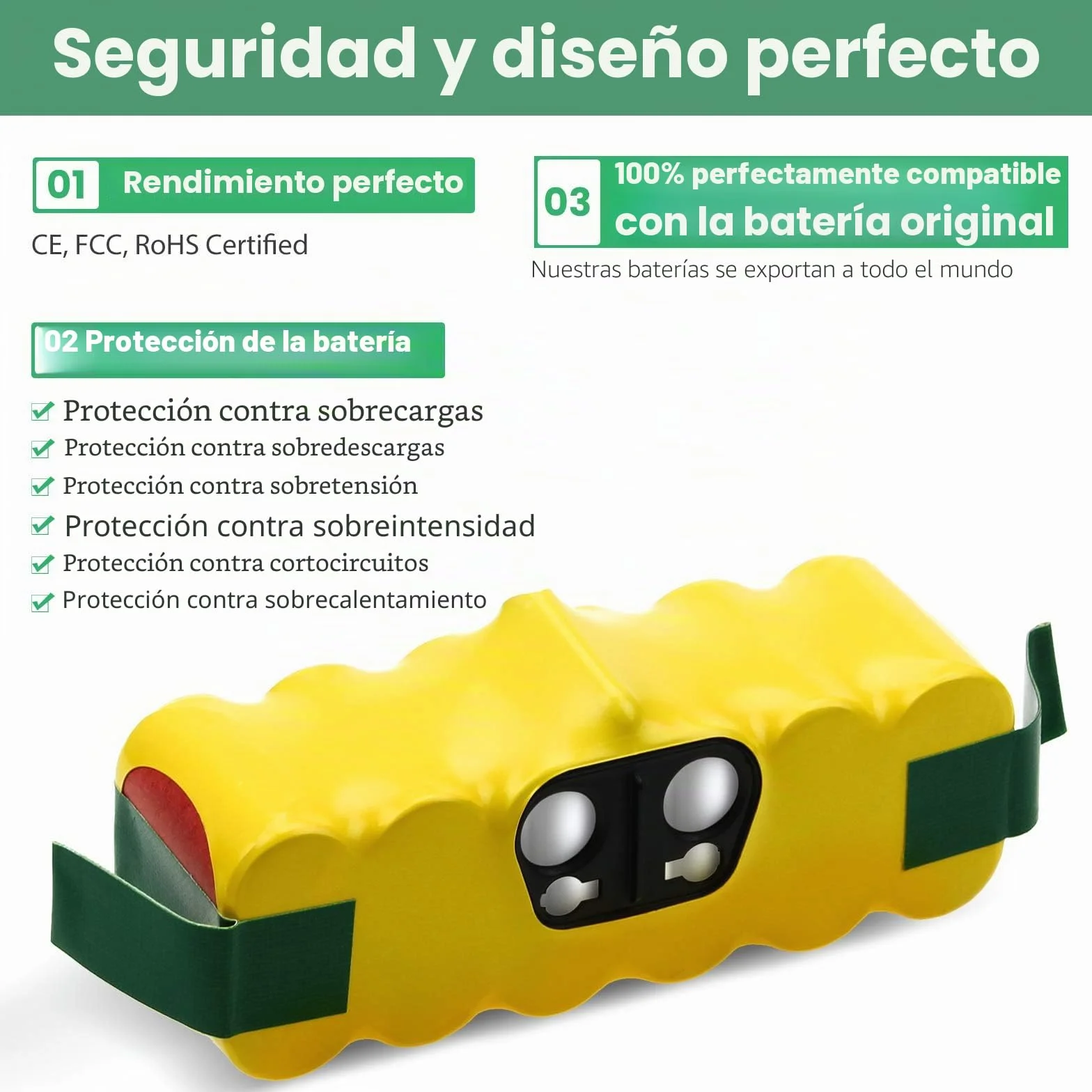 14.4V 4500mAh Reemplazo para irobot batería 4,5Ah Ni-MH R3 500 600 700 800 Series batería para aspiradora 510 530 532 535 540 540 560 580 620 630 650 660 760 770 780 790 880
