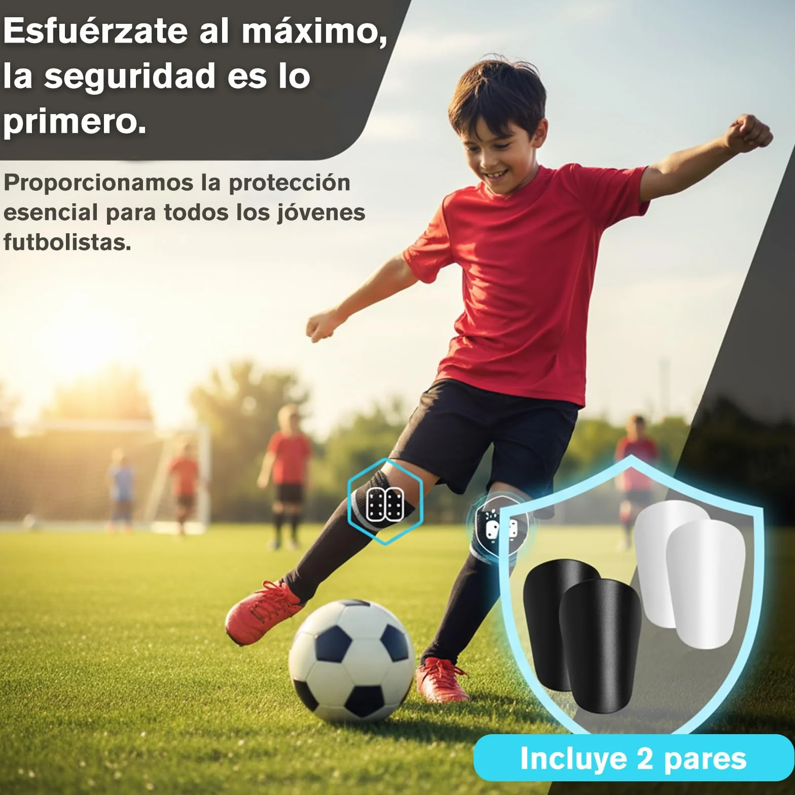 VEGCOO 2 Pares Mini Espinilleras Fútbol 8 x 5 cm con Bolsa Deportiva