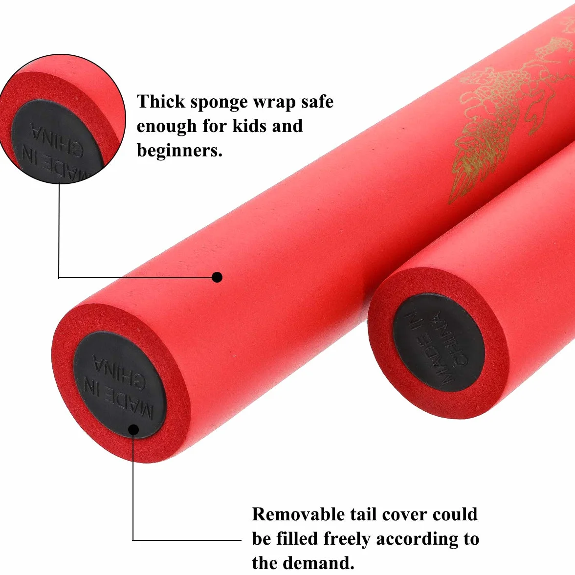 2 Pares de Nunchakus Espuma portátiles Nunchaku Artes Marciales Nunchakus Profesionales Nunchaku de Entrenamiento de Seguridad Nunchucks con Cadena de Acero para Adultos Niños y Principiantes