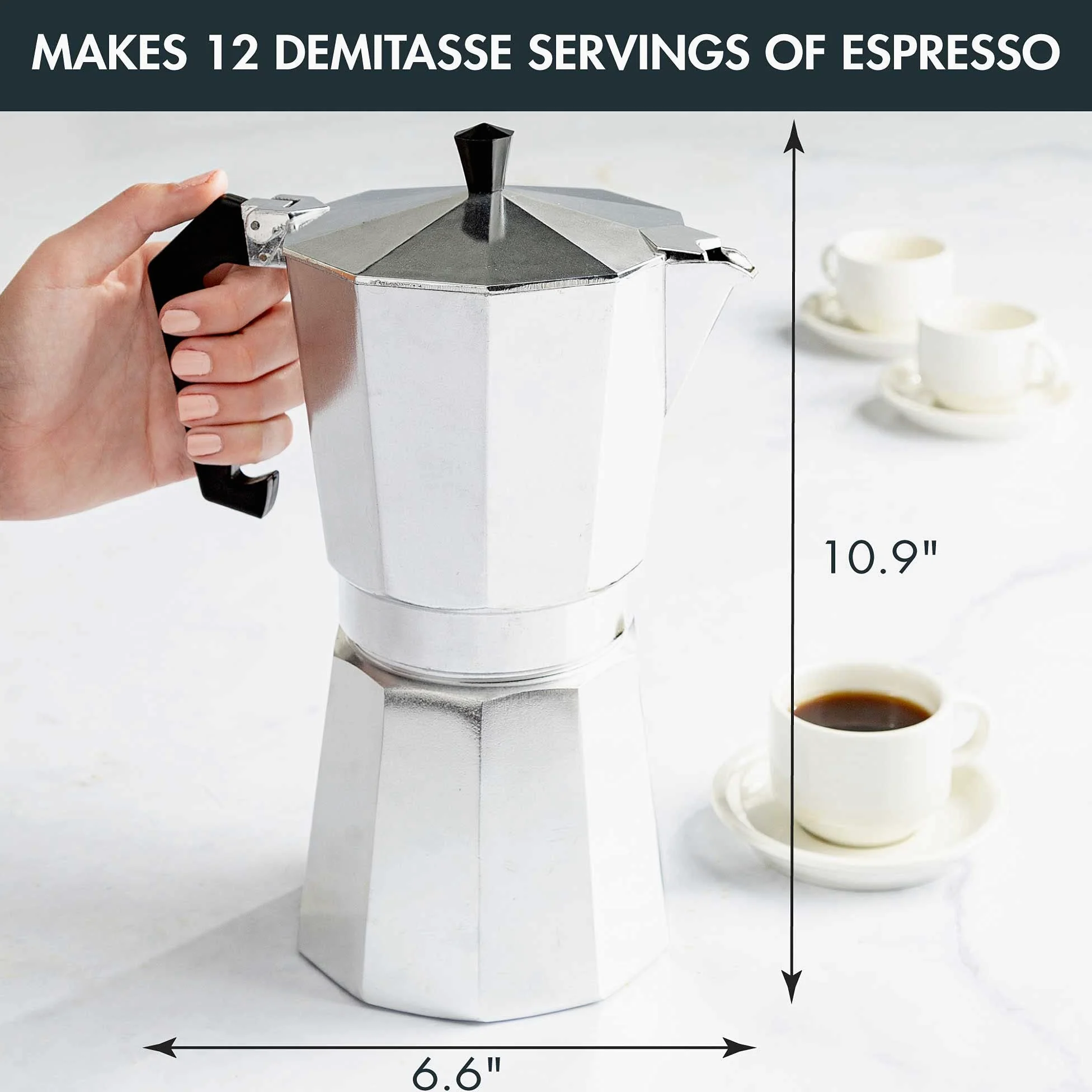 Primula 12-Cup Aluminio Parte superior del hornillo Cafetera Espresso