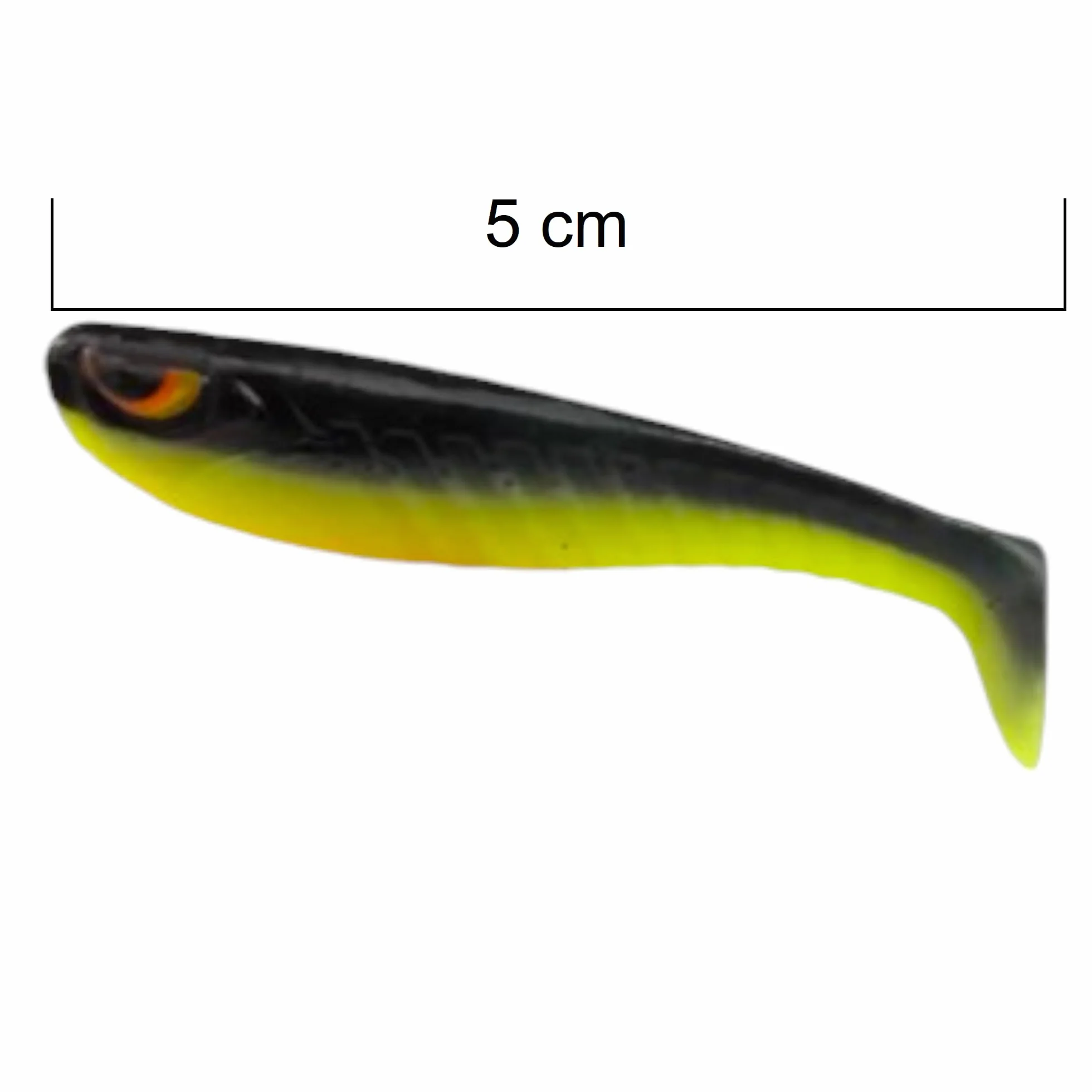 Juego de cebos de pesca de goma para peces de goma, 5 unidades x 50 mm, cebo de goma para bagre, lucioperca y lucioperca, cebo artificial para trucha y perca, juego de pesca de peces