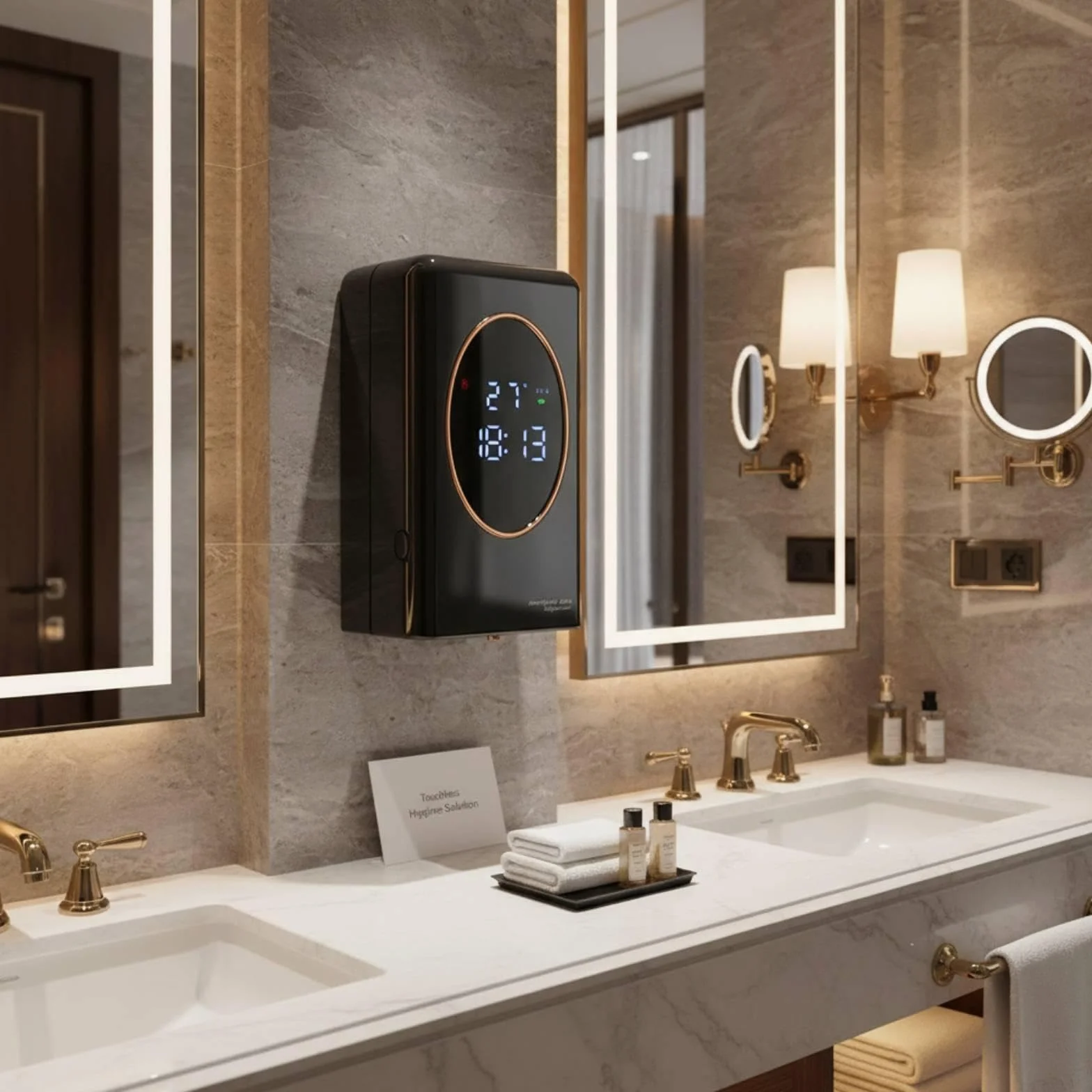 Dispensador Automático de Jabón con de Espuma Ajustable Montado en Pared Y Depósito Grande Inteligente Y Función Impermeable Adecuado P, Negro, Individual