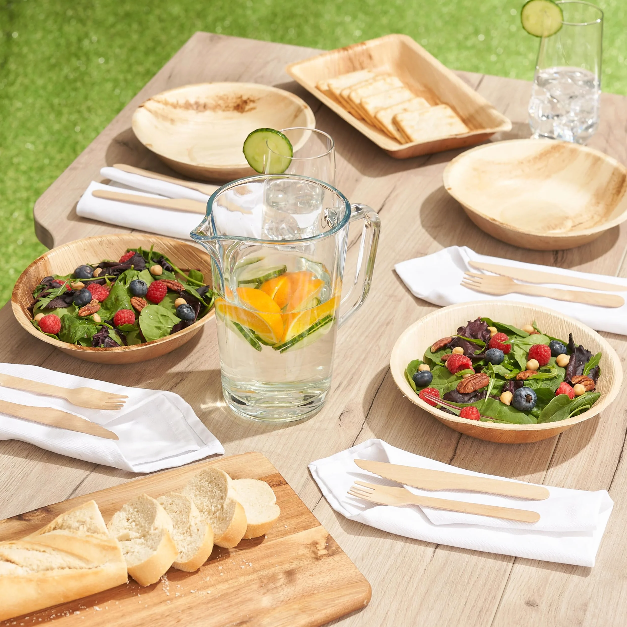 MATANA 200 Cubiertos de Madera Desechables - 50 Cuchillos, 50 Tenedores, 50 Cucharas, 50 Cucharillas - 100% Natural, Ecológico, Biodegradable - Fiestas, Picnics, BBQ, Catering
