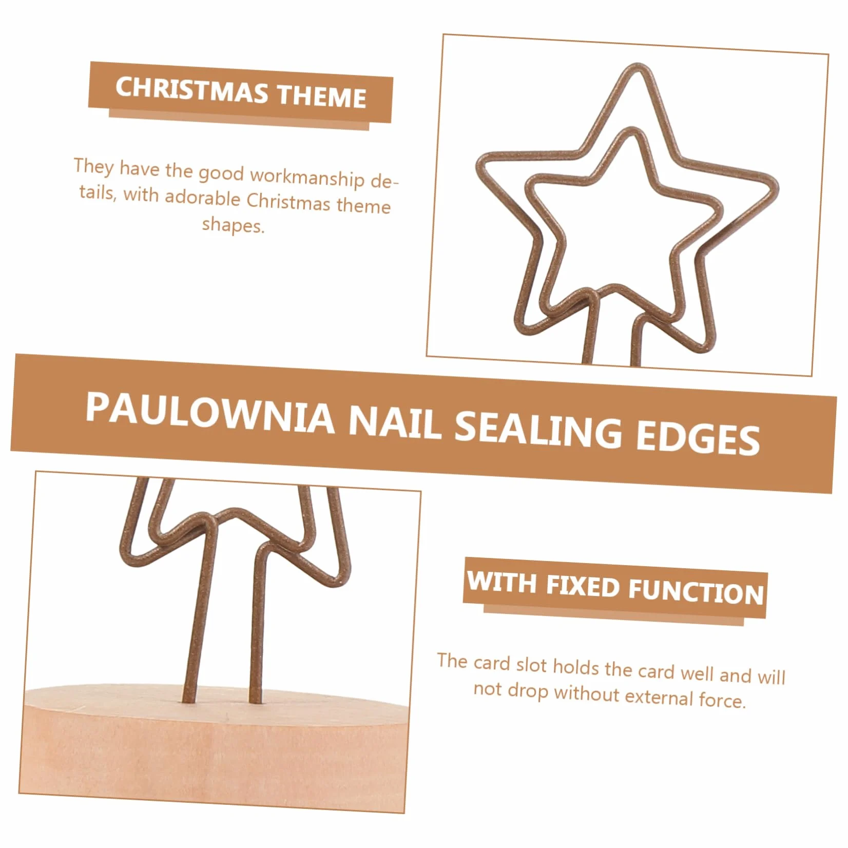 24piezas Soporte De Notas De Navidad Clips De Madera y Forma De Árbol y Estrella Portacartas Para Decoración De Mesa Fiestas