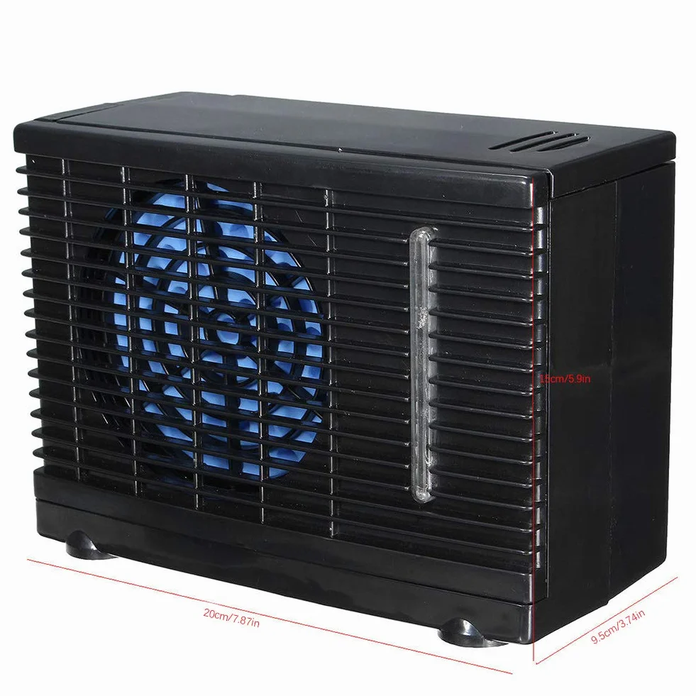 Aire Acondicionado Portátil para Coche de 24 V, Mini Ventilador Enfriador de Aire Evaporativo con Tanque de Agua Fría para Camión, Hogar, Camping (Negro)