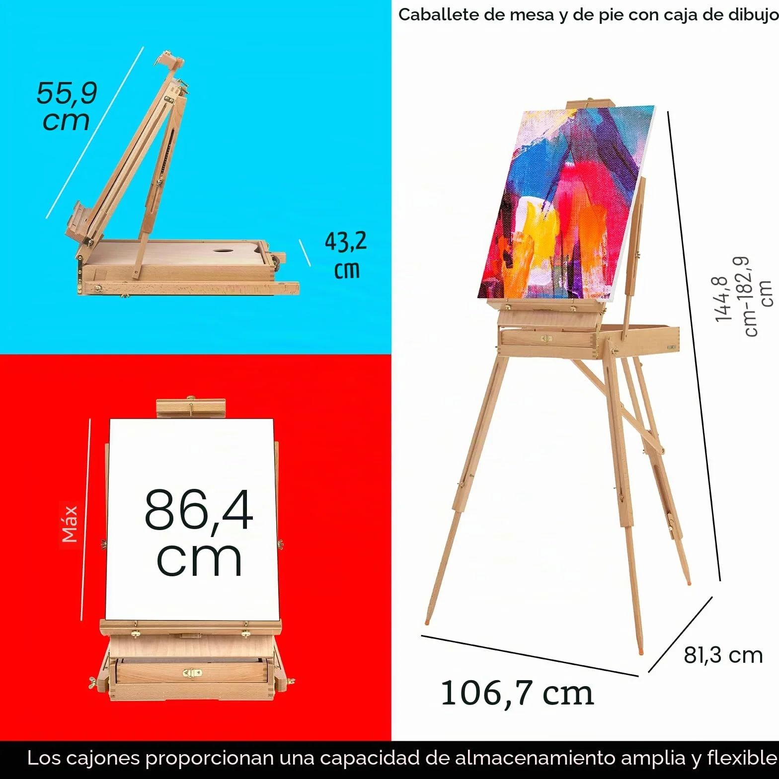 MEEDEN 149pcs conjunto de pintura de caballete francés, conjunto de pintura integrado, conjunto de pintura de acuarela de aceite acrílico y pincel, suministros de pintura de arte para adultos