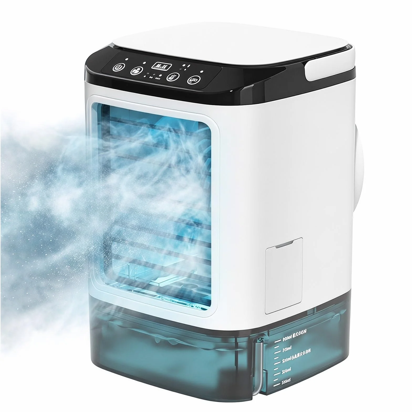 Aire Acondicionado Portátil, Mini Enfriador de Aire Evaporativo de 3 Velocidades, 900ml Tanque, Pulverización, Silencioso Air Conditioner para Hogar, Oficina y Exteriores.