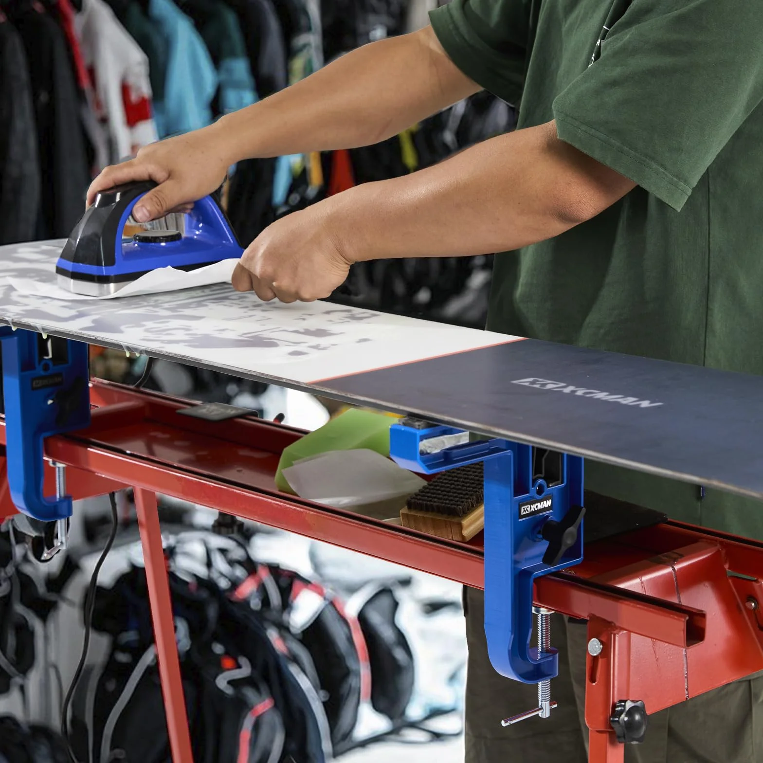 XCMAN Tornillo de banco de esquí y snowboard para afinar y encerar, aluminio duradero