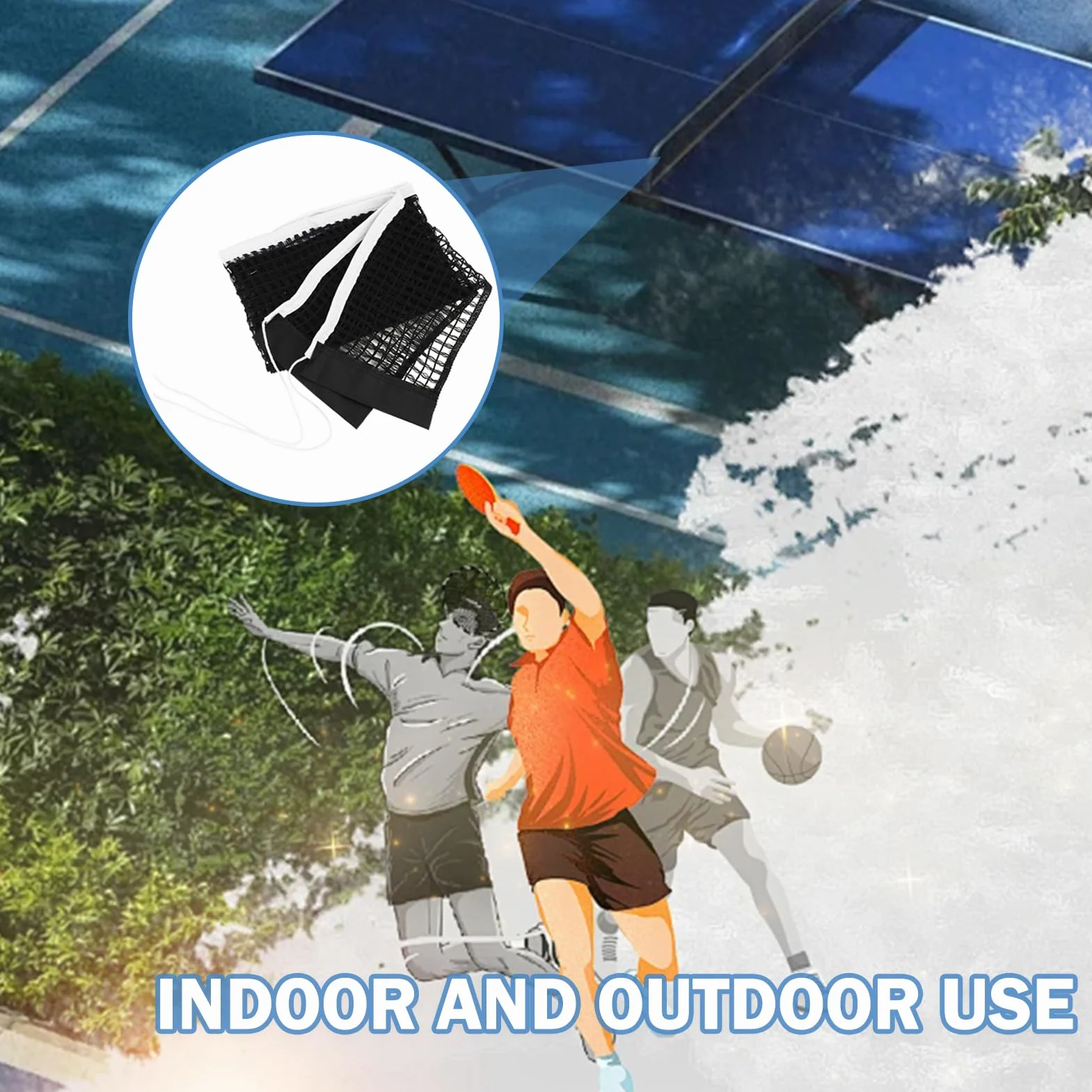 Red de Ping Pong Sourcing Map, Nailon Resistente, 1,75 m, Retráctil, Negro