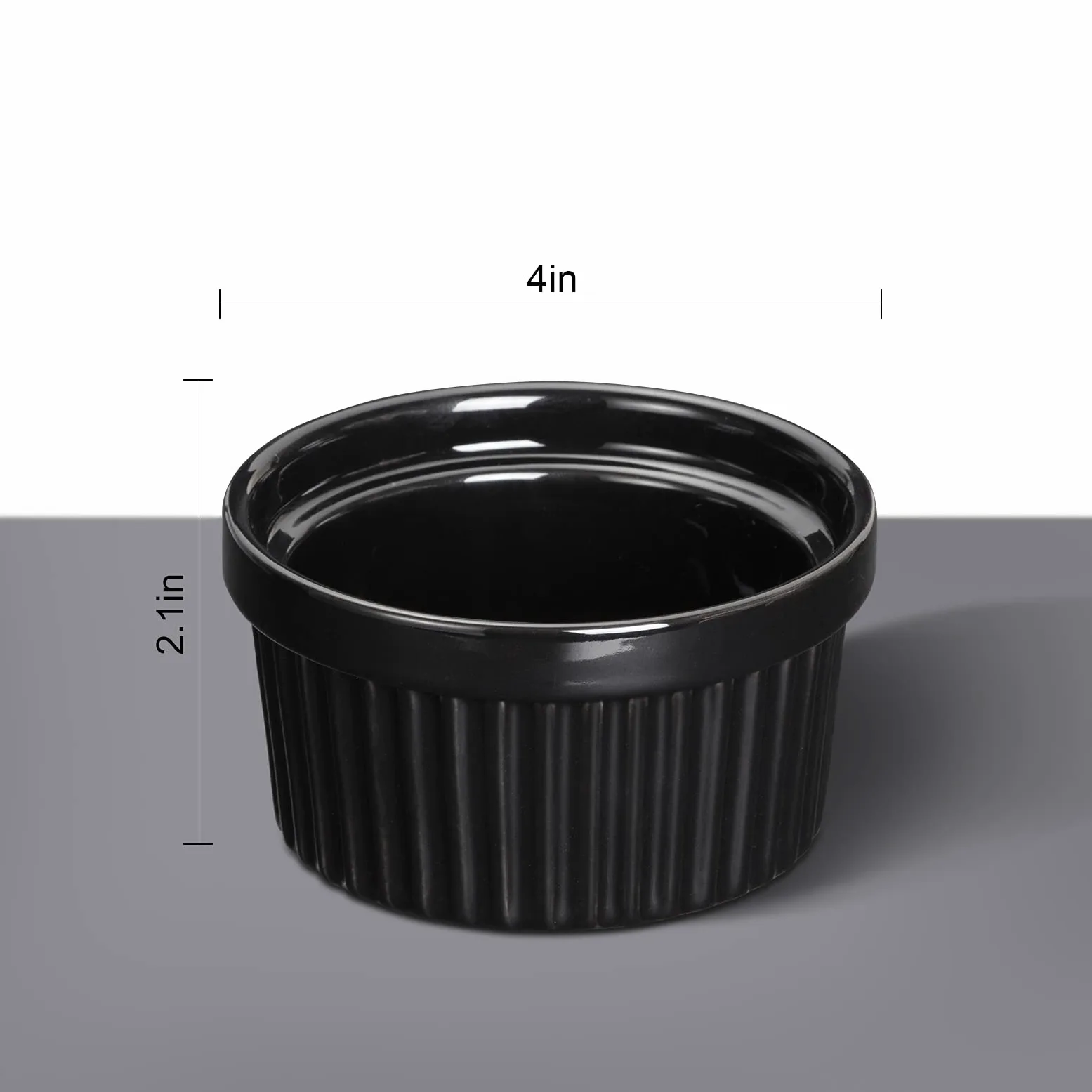 Garvee Ramequines de cerámica de 8 onzas, juego de 8 ramequines de porcelana para hornear, pudín, tazas de natillas, salsas de inmersión, aptos para lavavajillas y horno, color negro