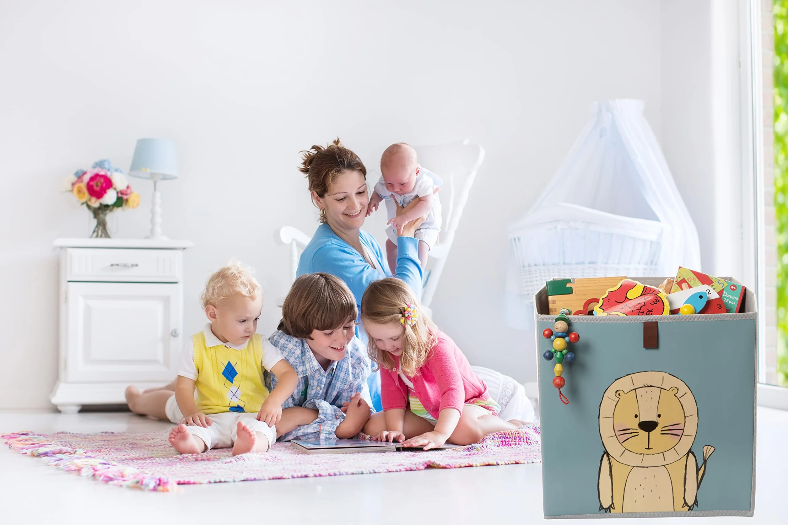 2friends Kallax Boxen, Juego de 3 cajas de almacenamiento para estante, 33x33x33 cm, azul, lavable