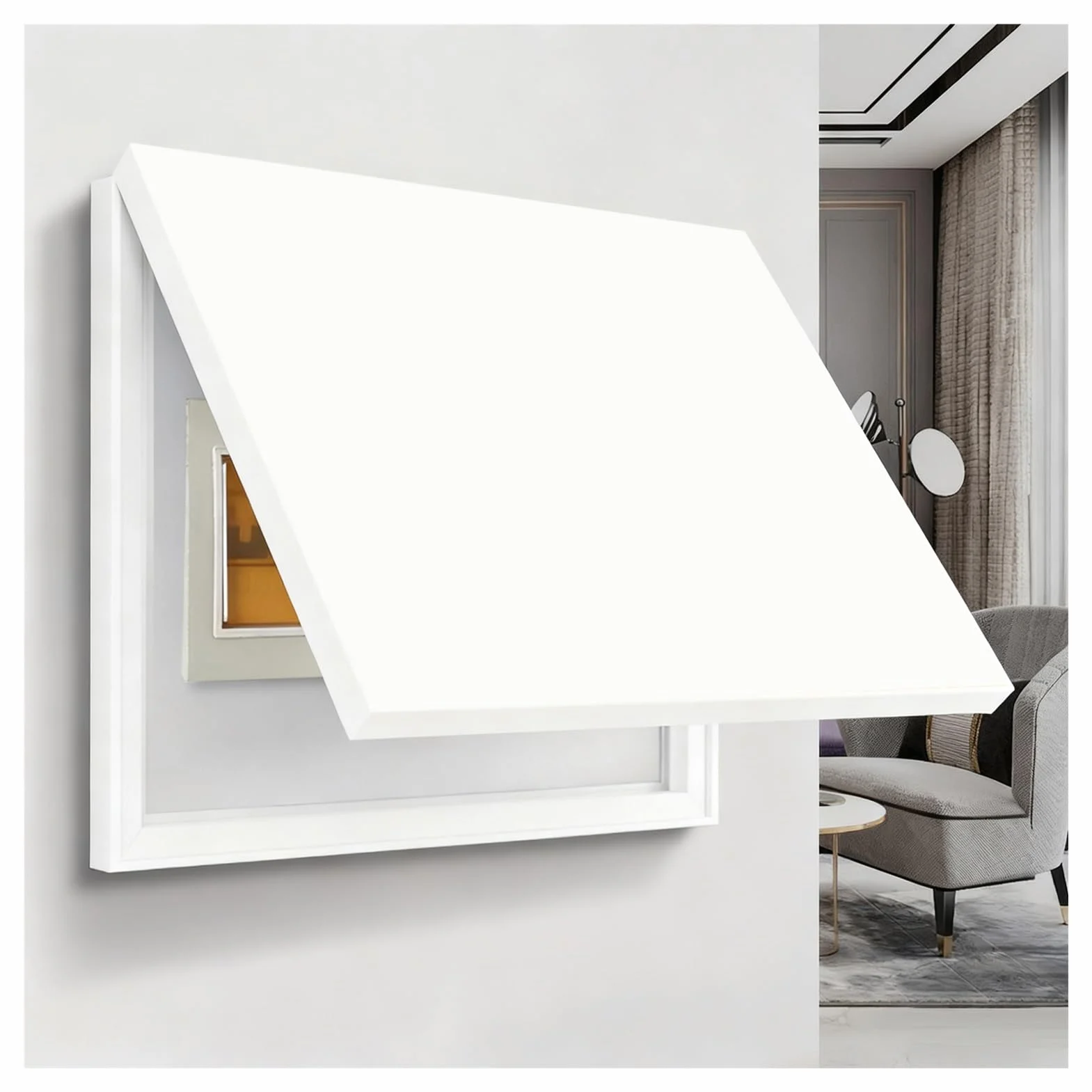 Caja de Contadores Pintura Decorativa Cubierta Panel Eléctrico Minimalista Tapar Cuadro Luz Decora Vestíbulo del Hotel(A,35x45cm)