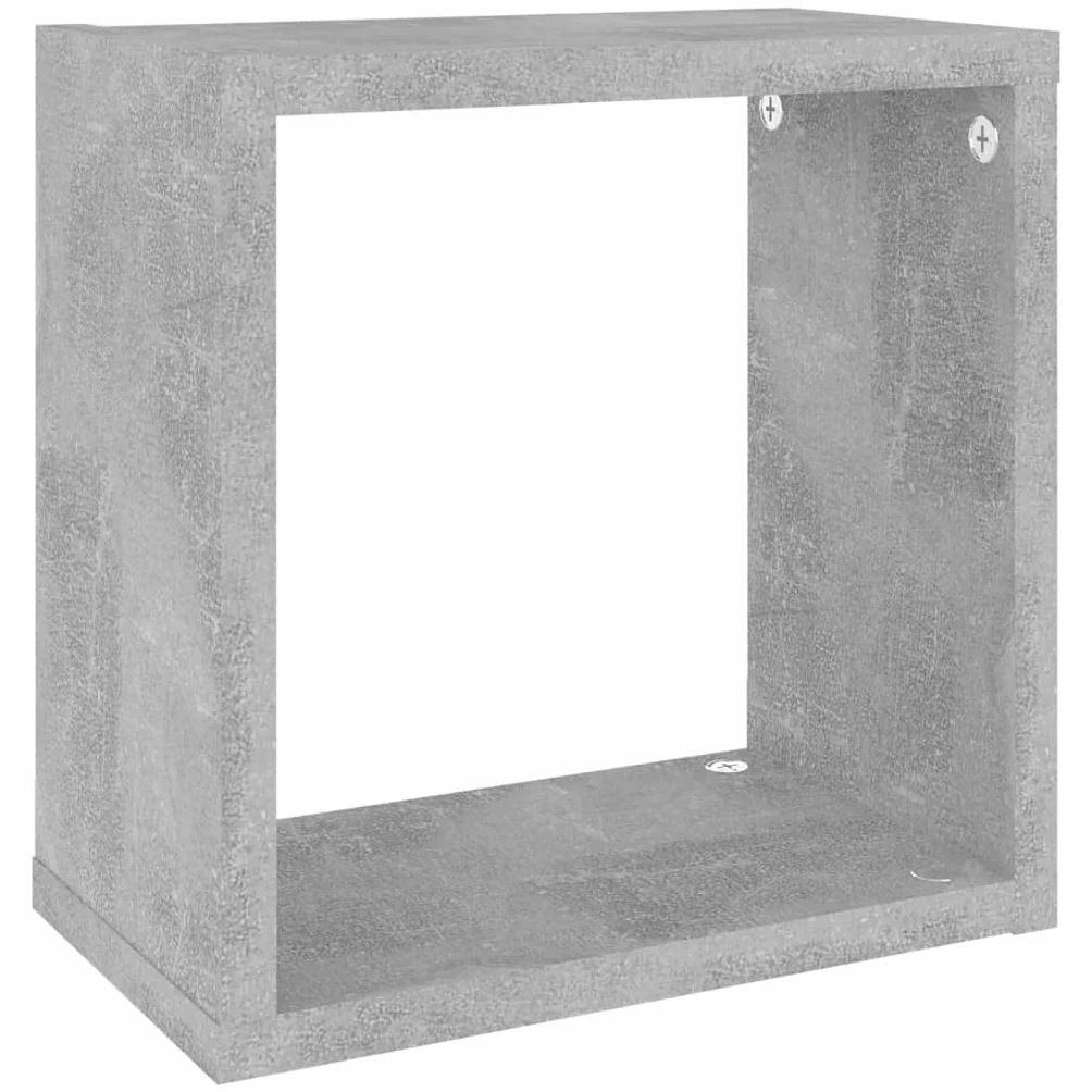 vidaXL 2X Estante Cubo Pared Estantería Colgante CD Libros Coleccionables Fotos Premios Adornos Decoración Librerías Hogar Gris Hormigón 26x15x26 cm