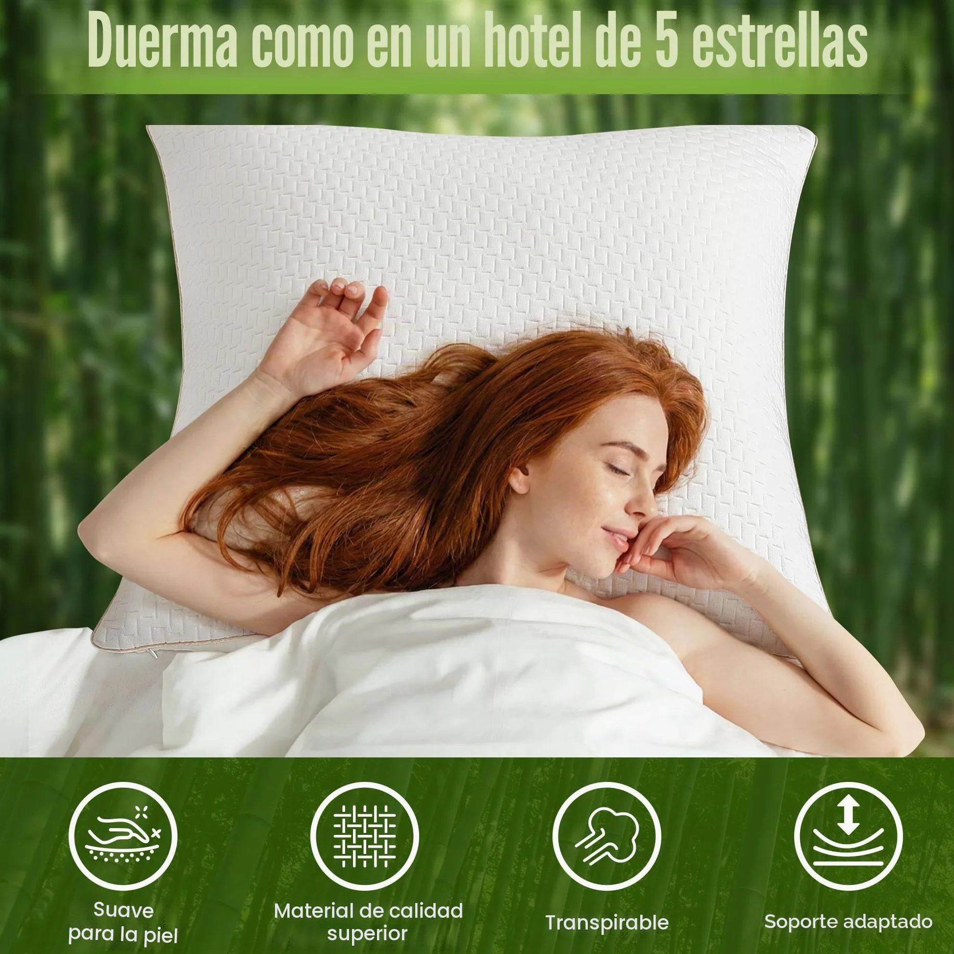 BedStory Almohadas Antiacaros Almohada Fibra Lavable Almohada de Poliéster Relleno de Almohadas de Calidad Hotelera Pack de 2 (50x70cm, Blanco)
