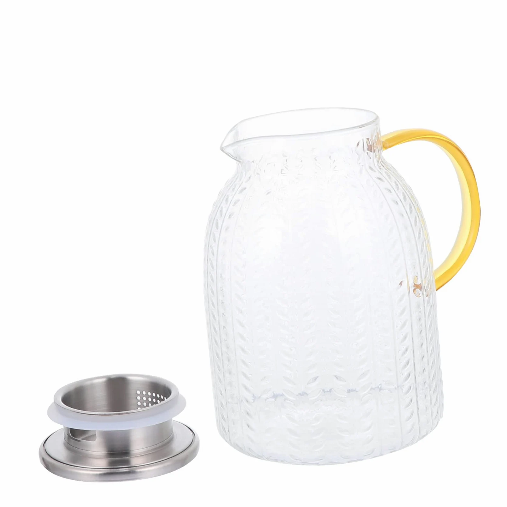 Jarra de Agua de Vidrio 1800ml, Gran Capacidad, Diseño Cuidado | Cierre Hermético Antifugas, Resistencia al Desgaste, Acabado Elegante, Uso Diario en Mesa y Nevera
