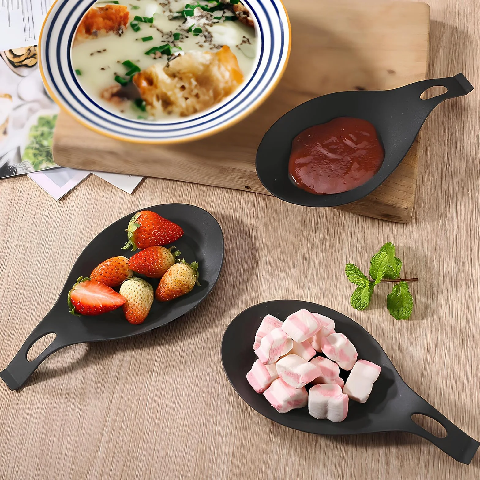 Reposacucharas de silicona, 3 unidades, reposa cucharas de cocina, soporte para cuchara de silicona, soporte para utensilios de cocina, reposacucharas, para cocina, casa, comedor