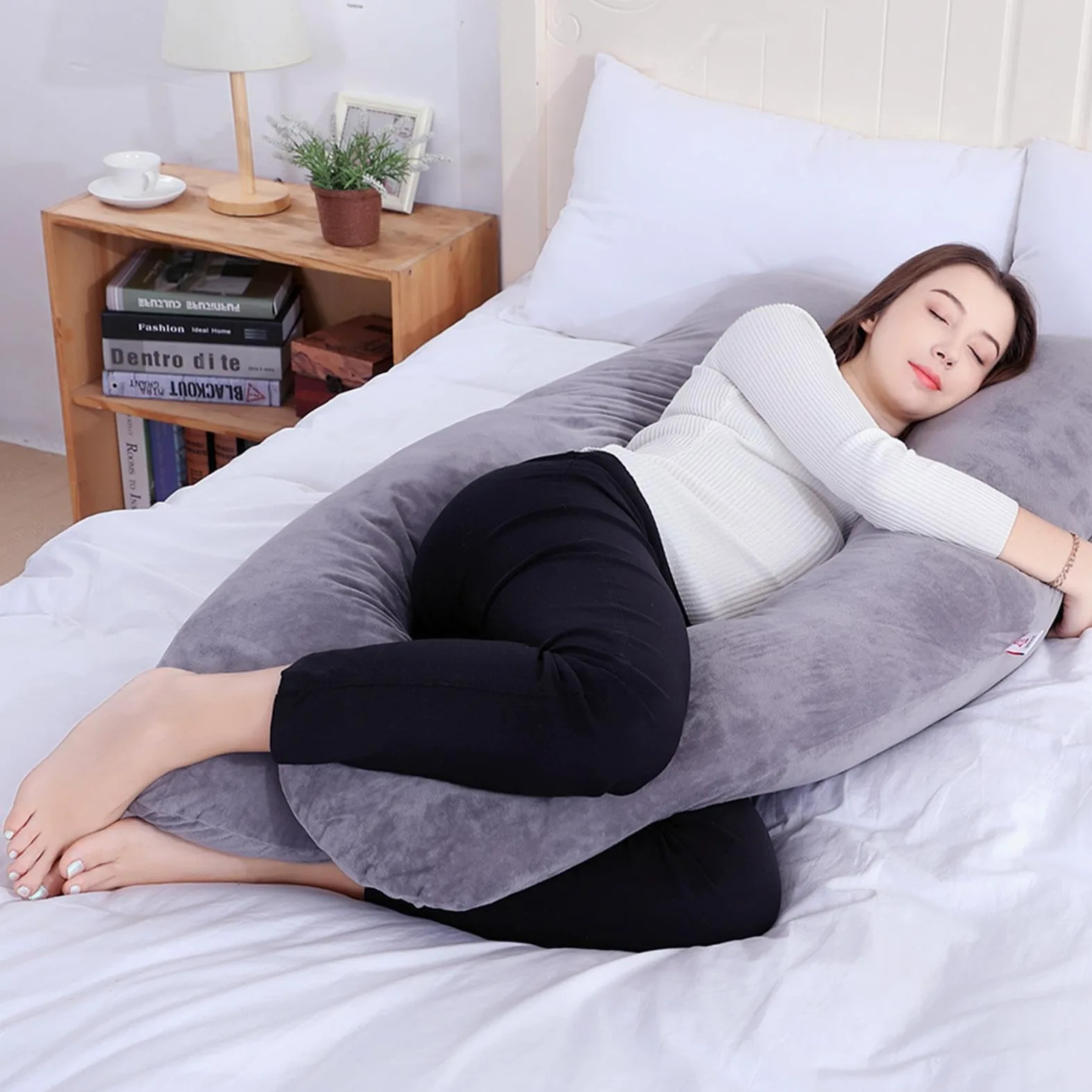 Almohada de cuerpo completo | Almohada de cuerpos en forma de U para sueño | de maternidad para adultos | Almohada de embarazo flexible, almohadilla de almohada, sueño, almohada de soporte extraíble par