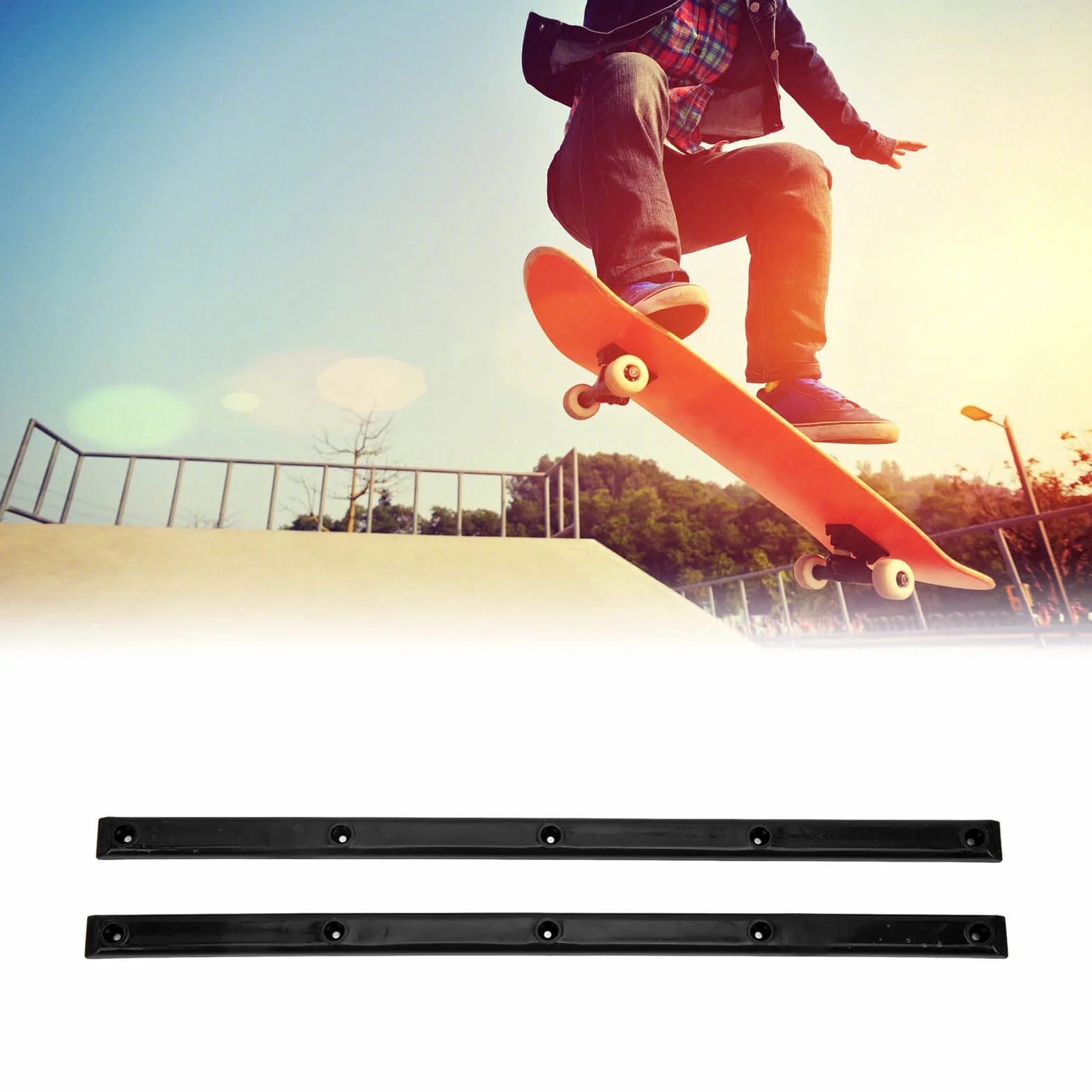 Dilwe Rieles para Huesos de Costilla, Protección para Longboard Pom, 35,7 Pulgadas