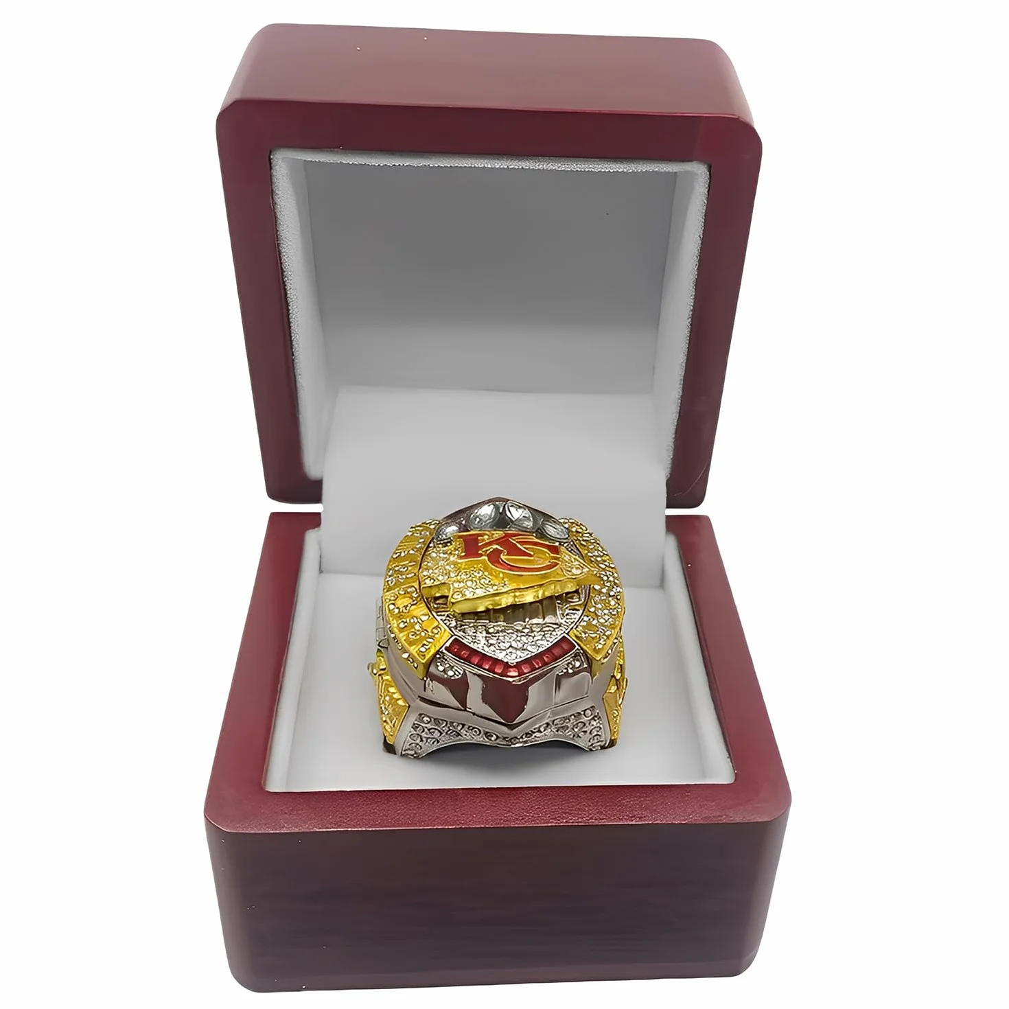 Anillo Campeonato KC 2024 – Anillo MVP Rugby, Recuerdo del 58º Super Bowl, Regalo para Hombres, Padres, Amigos, Fans de los Chiefs & Amantes del Fútbol