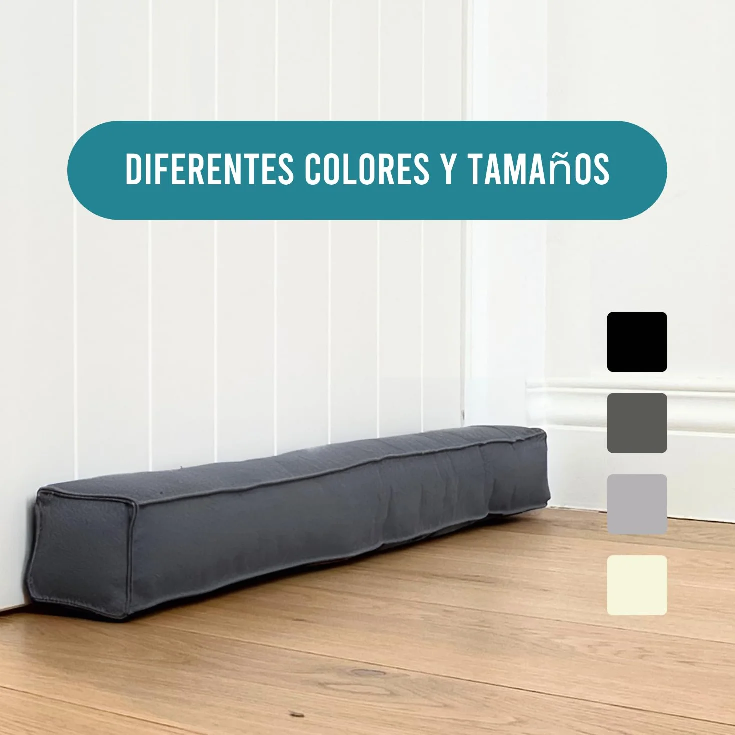 Burlete magnético para puertas de 90 cm – Junta para suelo de puerta gris – Protección contra corrientes de aire y ruido – Burlete cuadrado – Diferentes tamaños