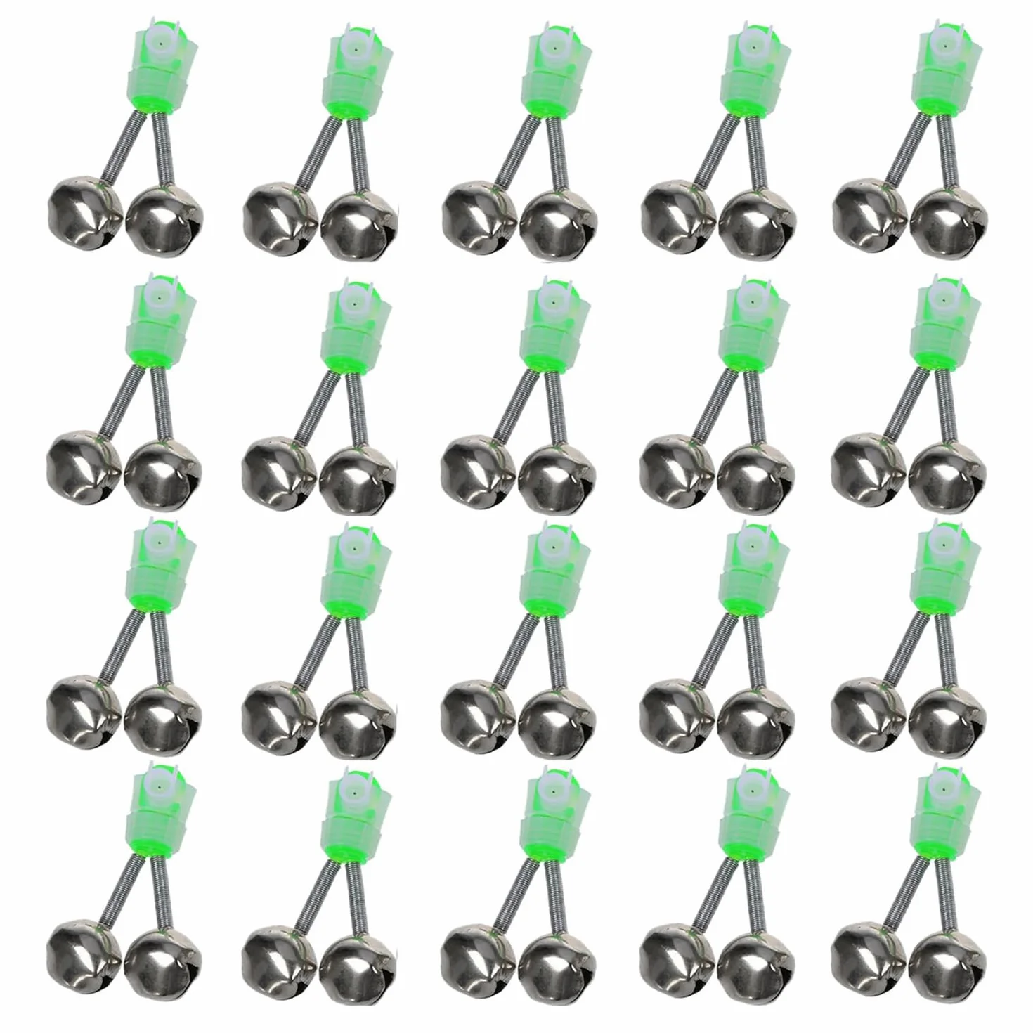 20PCS Campanas De Pesca En Espiral con Clips Ligeros, Campanas Alarma Nocturna De Picadura Sonido Claro Y Fuerte, para Aparejos De Pesca Nocturna En El Mar