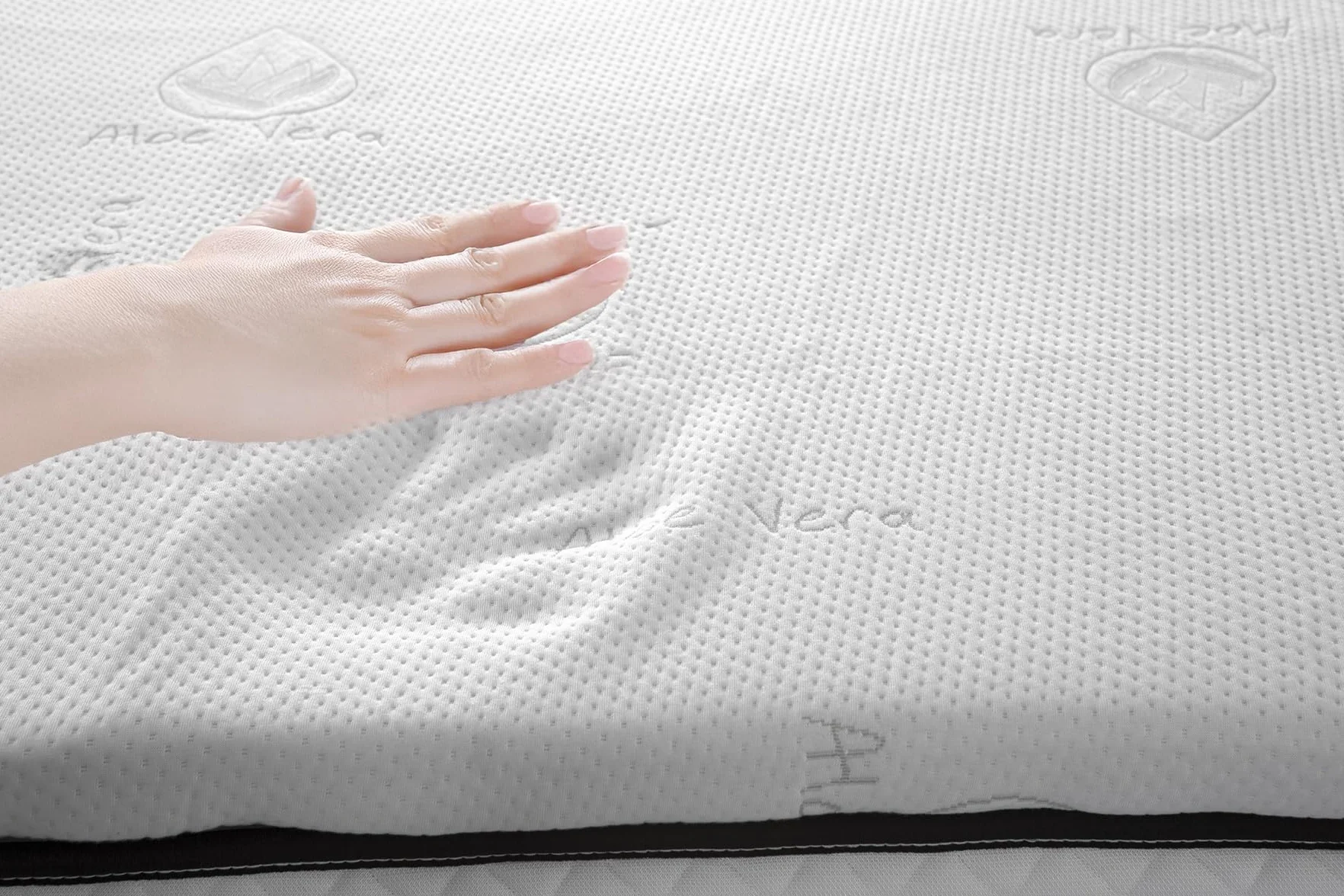 Topper Viscoelástico Sobrecolchón - Topper 105x190 cm Funda Aloe Vera - 5 cm Grosor - Transpirable
